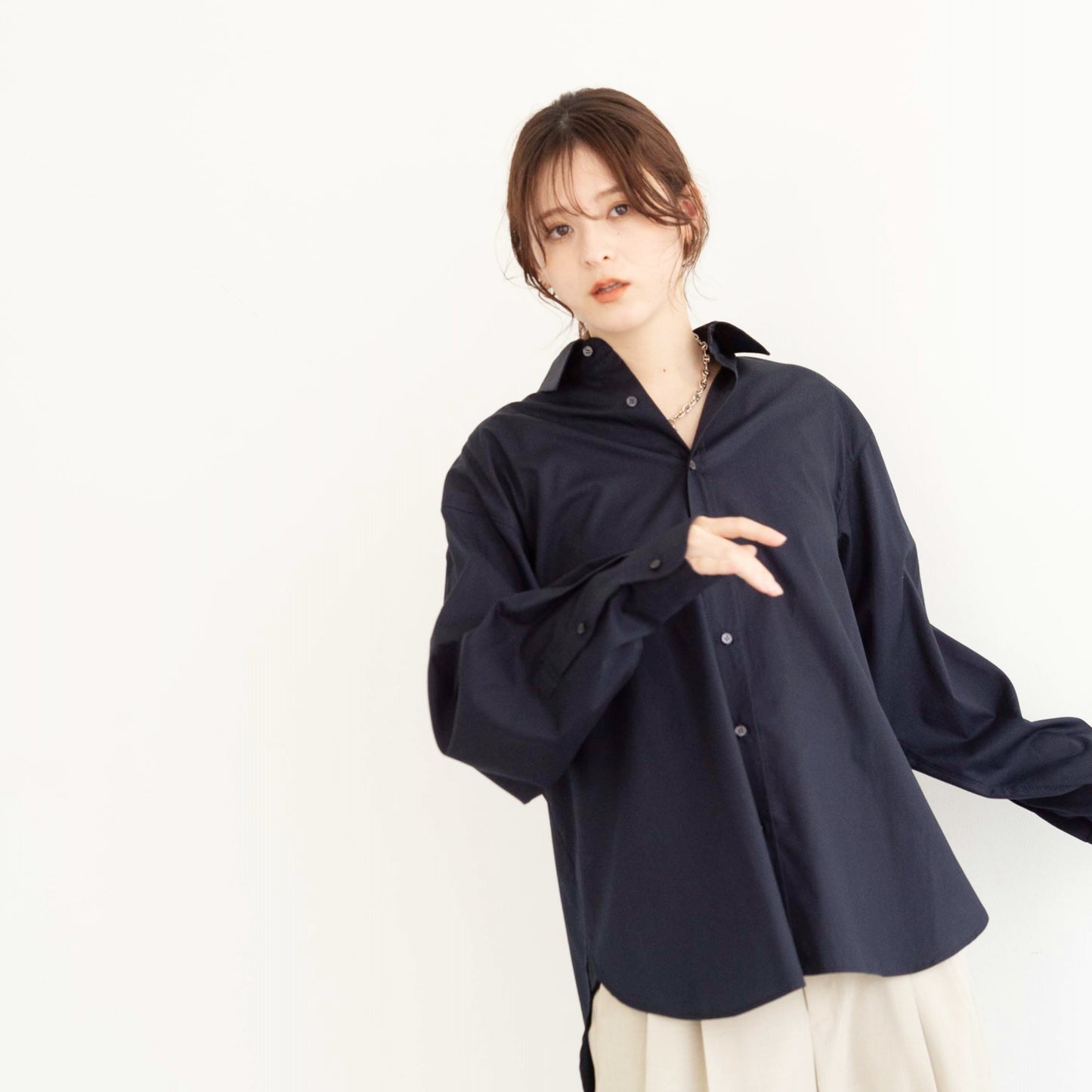 50s tightly woven Luftas and liquid ammonia processed pure cotton oversized design shirt