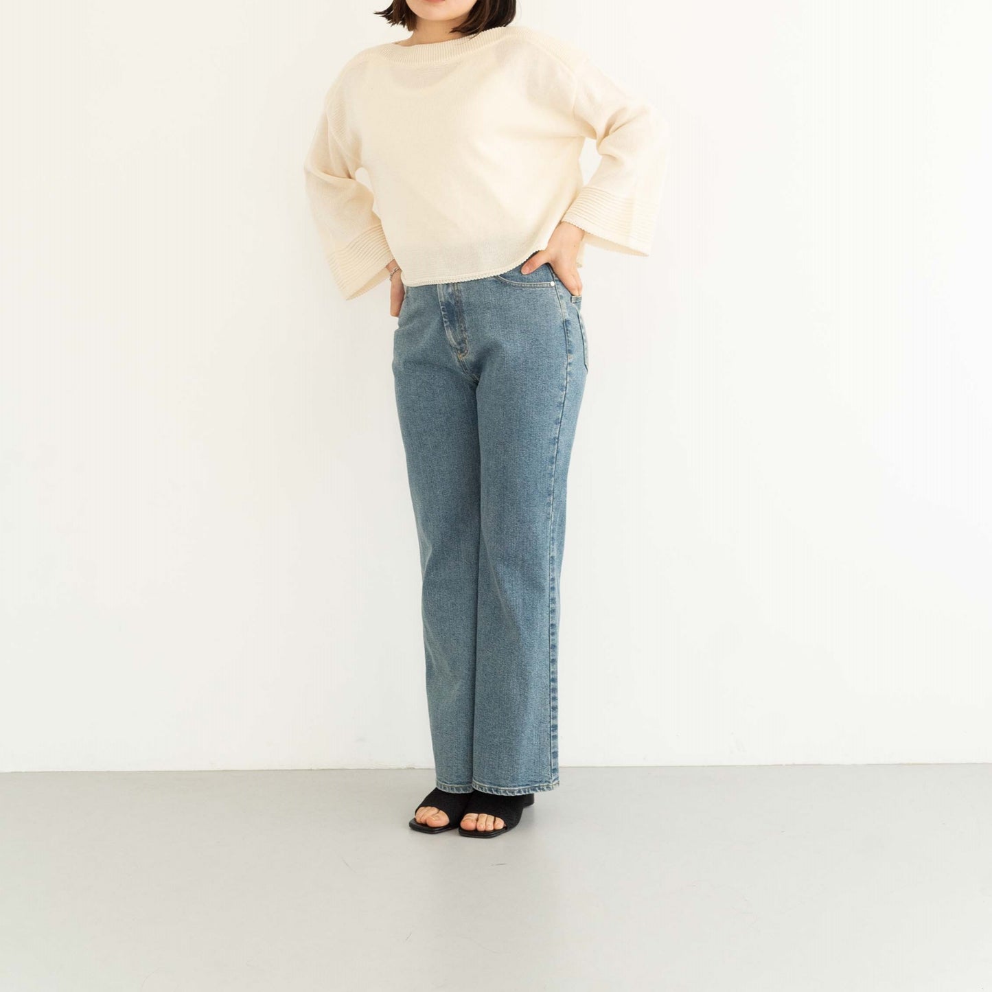 KAIHARA DENIM denim half flare pants