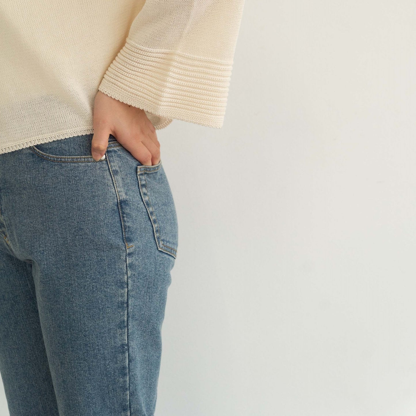 KAIHARA DENIM denim half flare pants