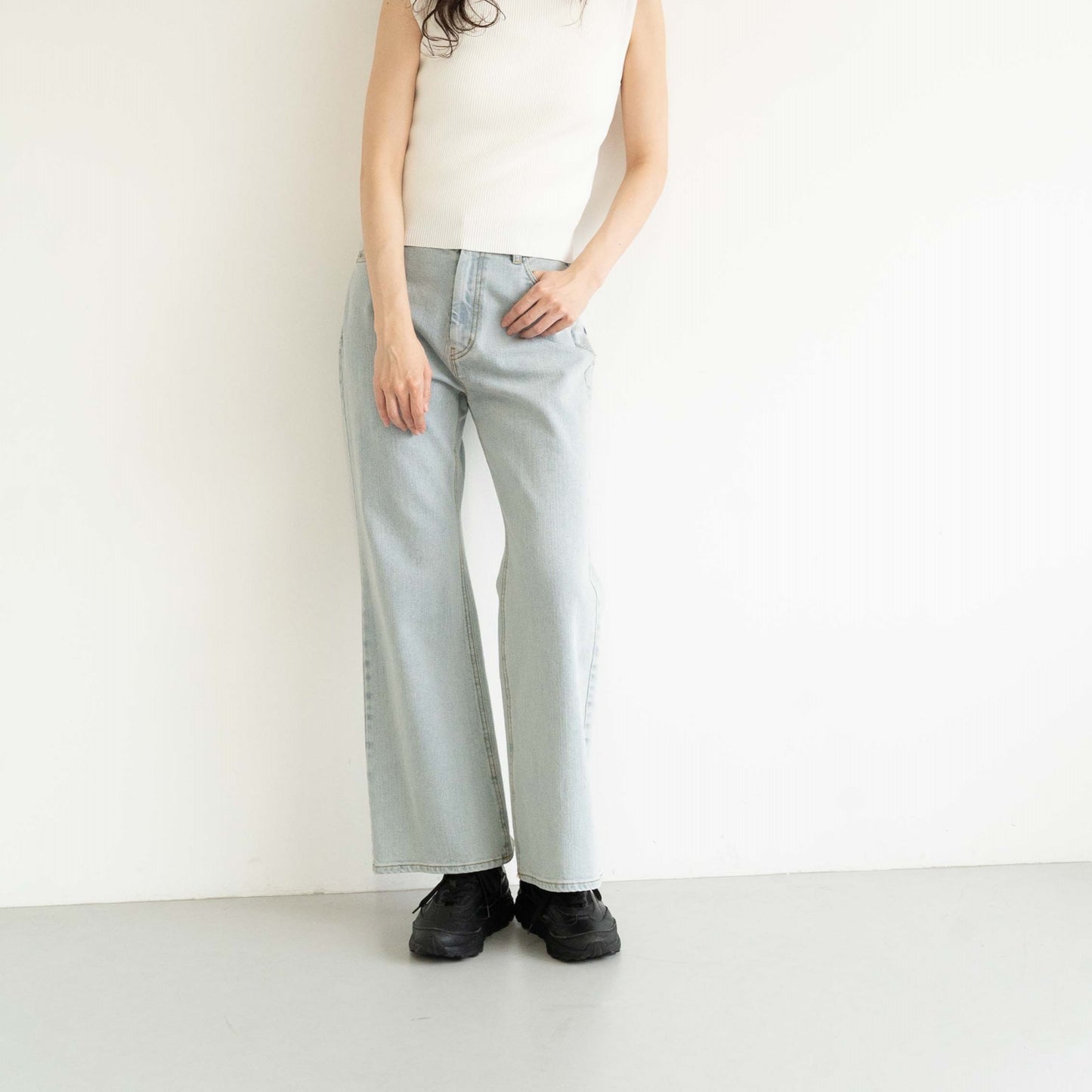 KAIHARA DENIM denim half flare pants
