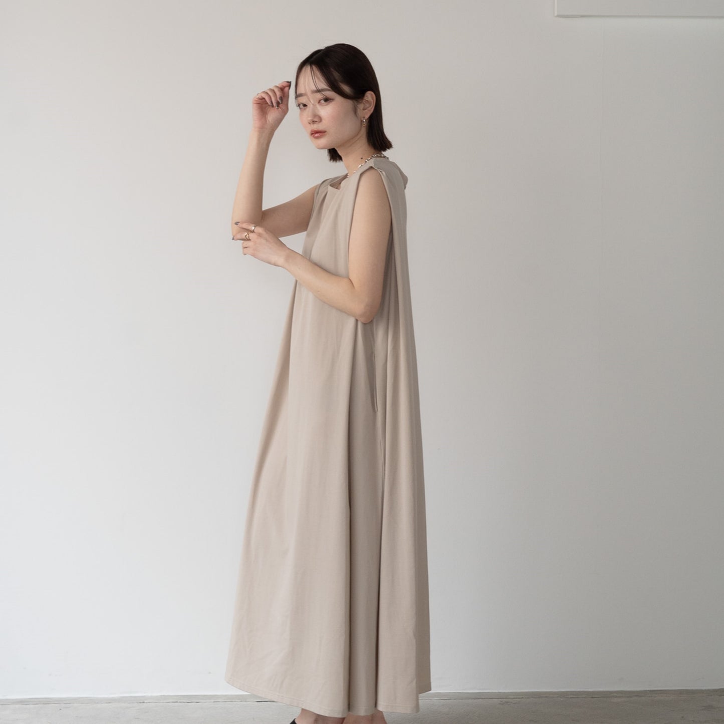 Pique Tucked Sleeve One-Piece