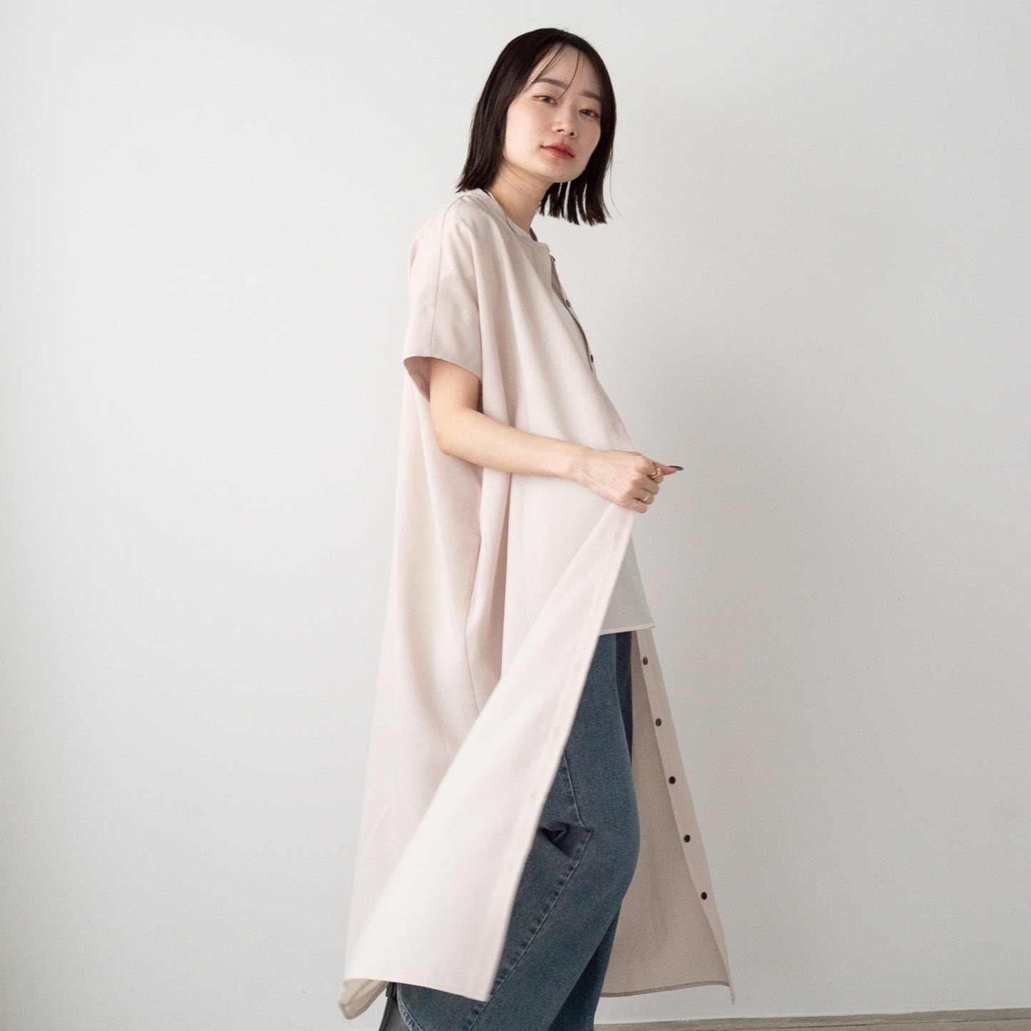 Linen like polyester wide BL OP