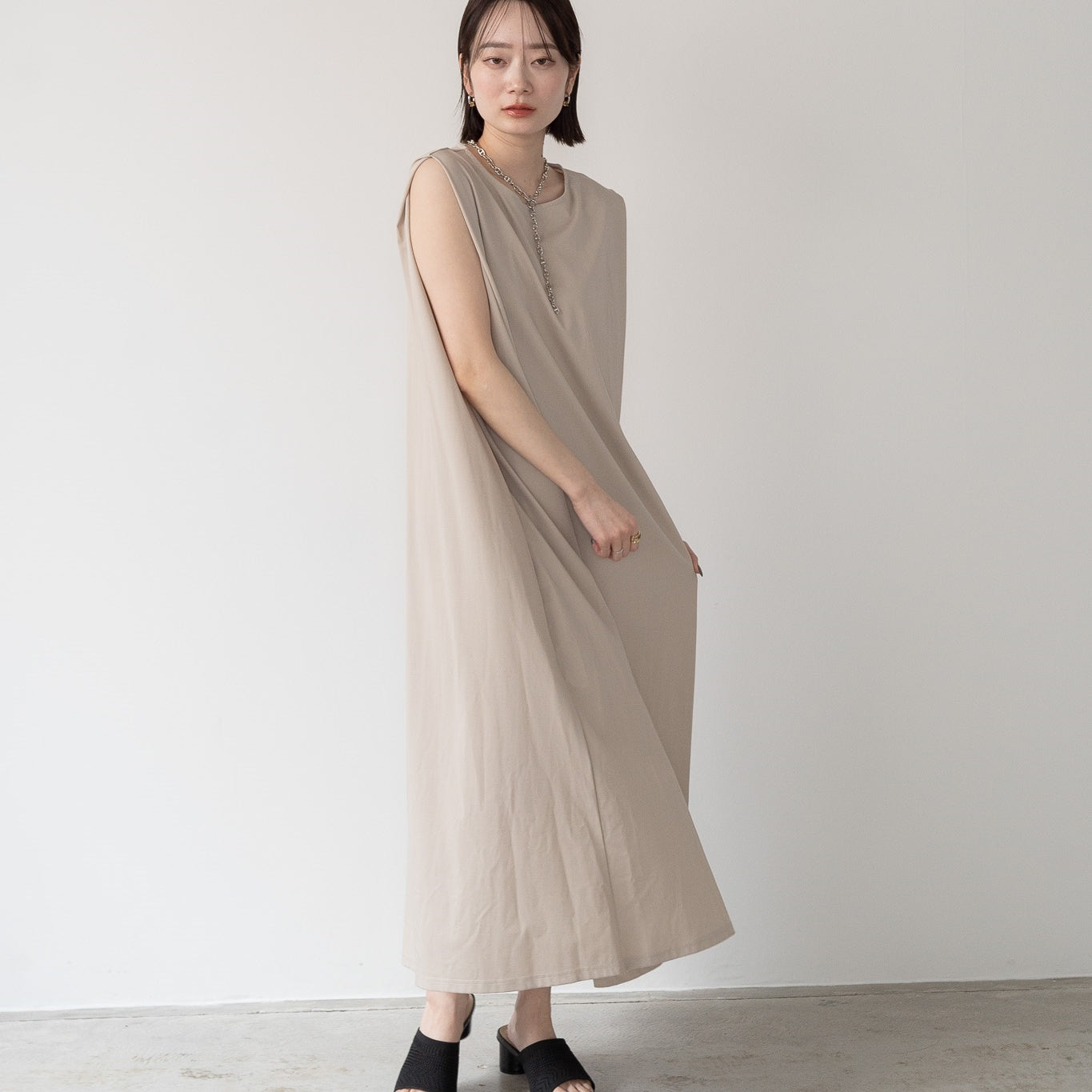Pique Tucked Sleeve One-Piece