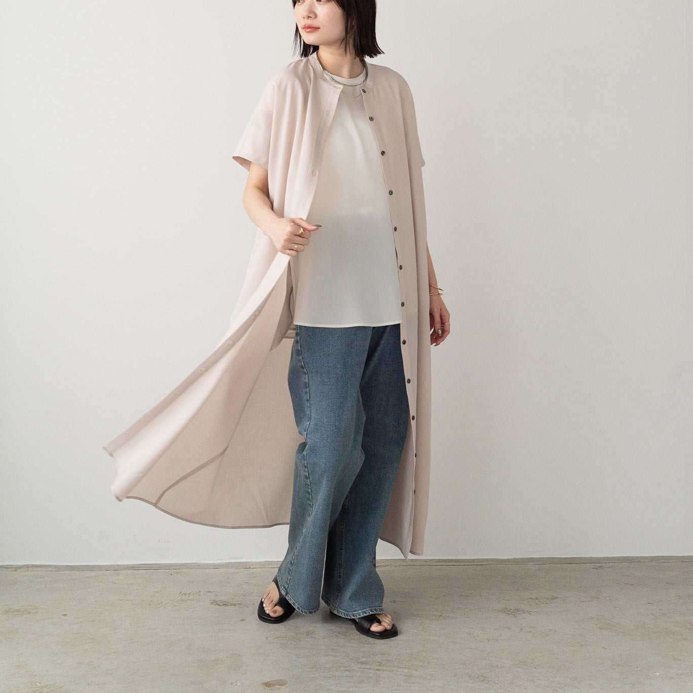 Linen like polyester wide BL OP