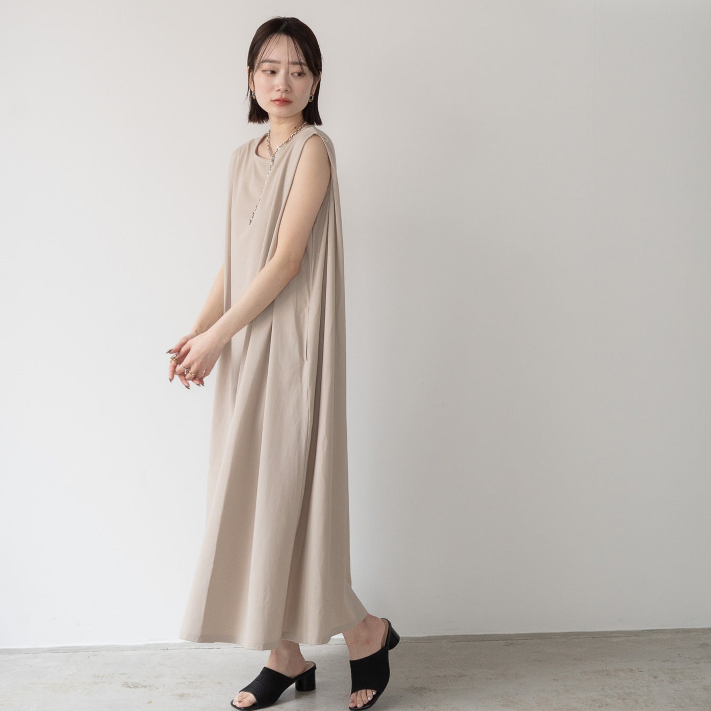 Pique Tucked Sleeve One-Piece