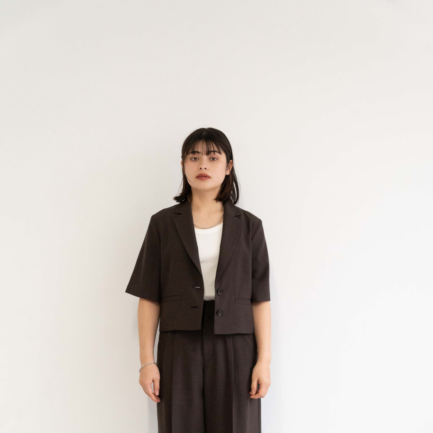 100% polyester twill fabric short-sleeve lightweight cropped jacket