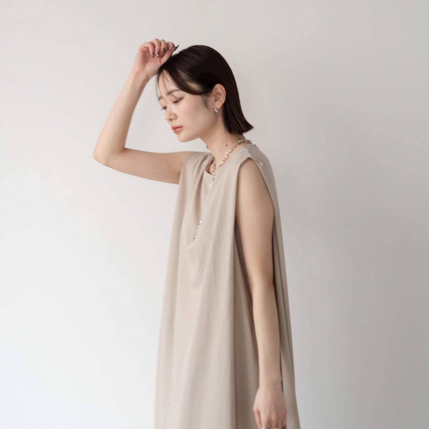 Pique Tucked Sleeve One-Piece