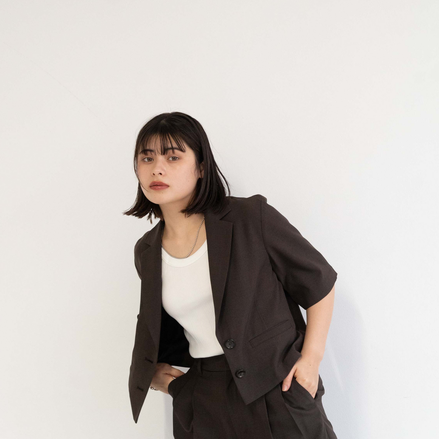 100% polyester twill fabric short-sleeve lightweight cropped jacket