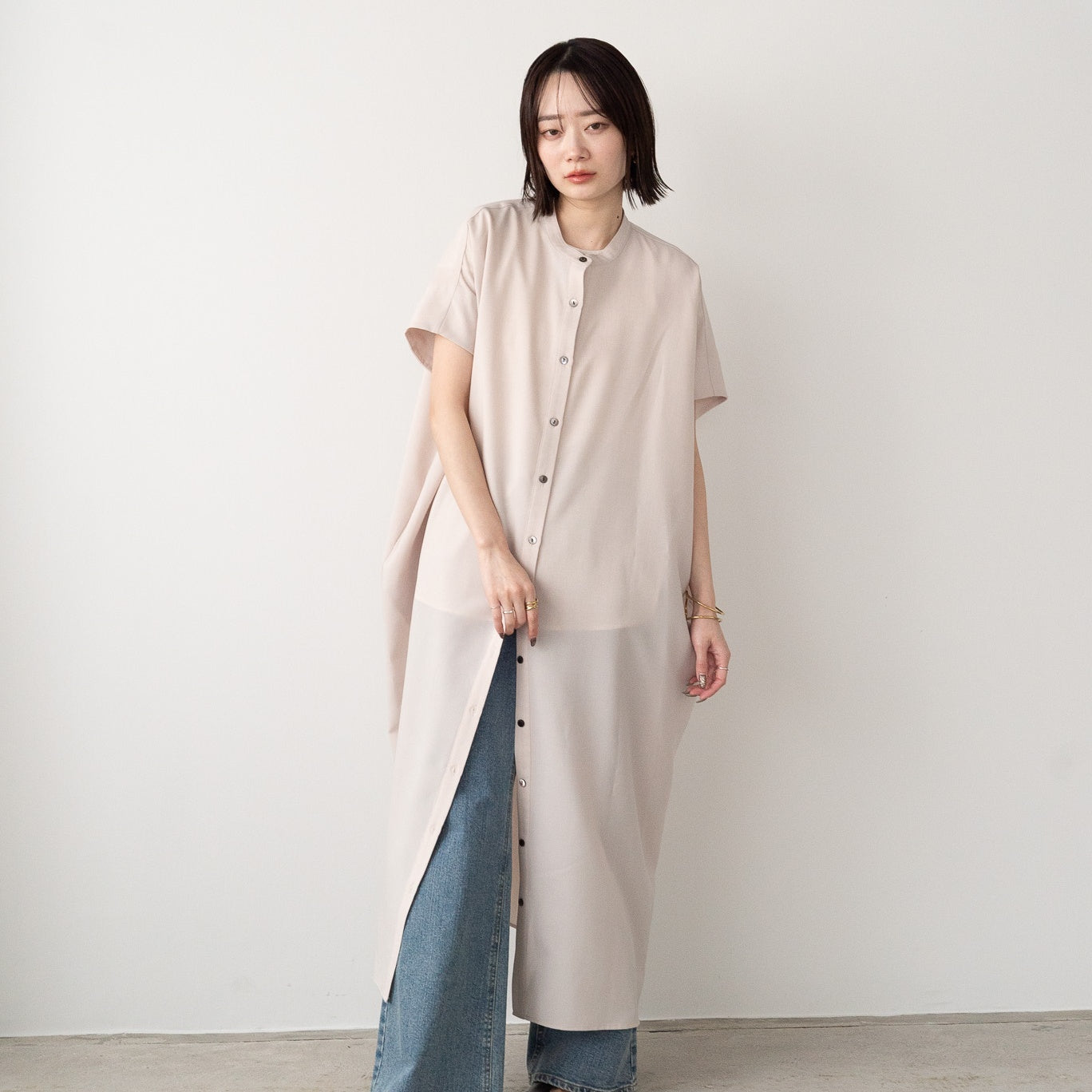 Linen like polyester wide BL OP