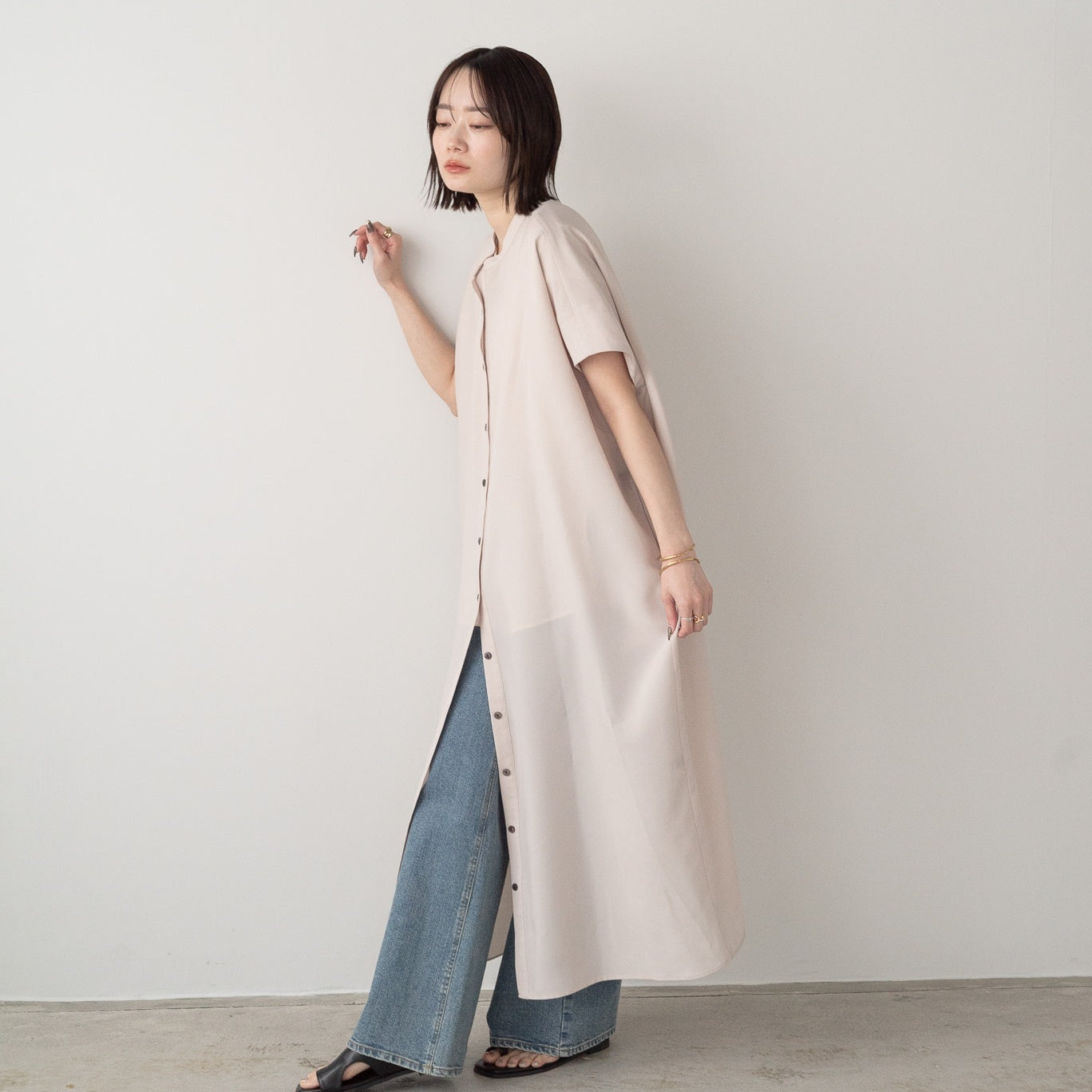 Linen like polyester wide BL OP