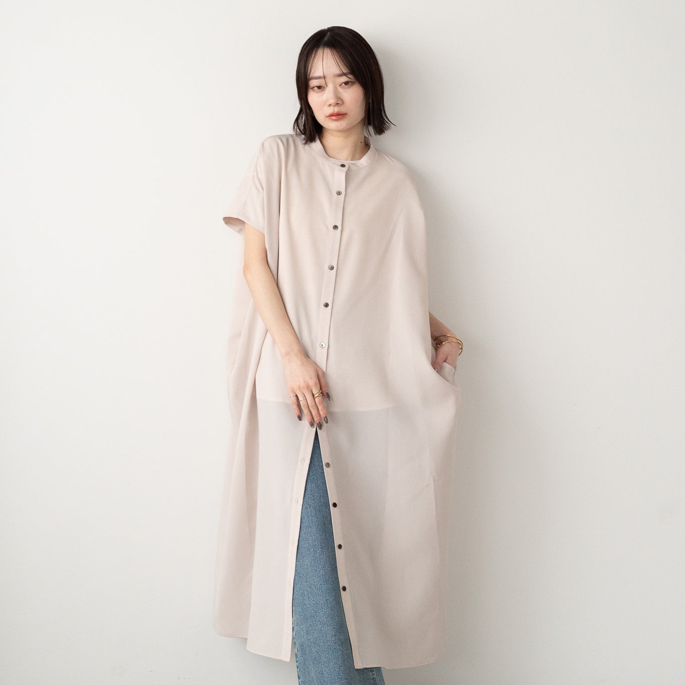 Linen like polyester wide BL OP