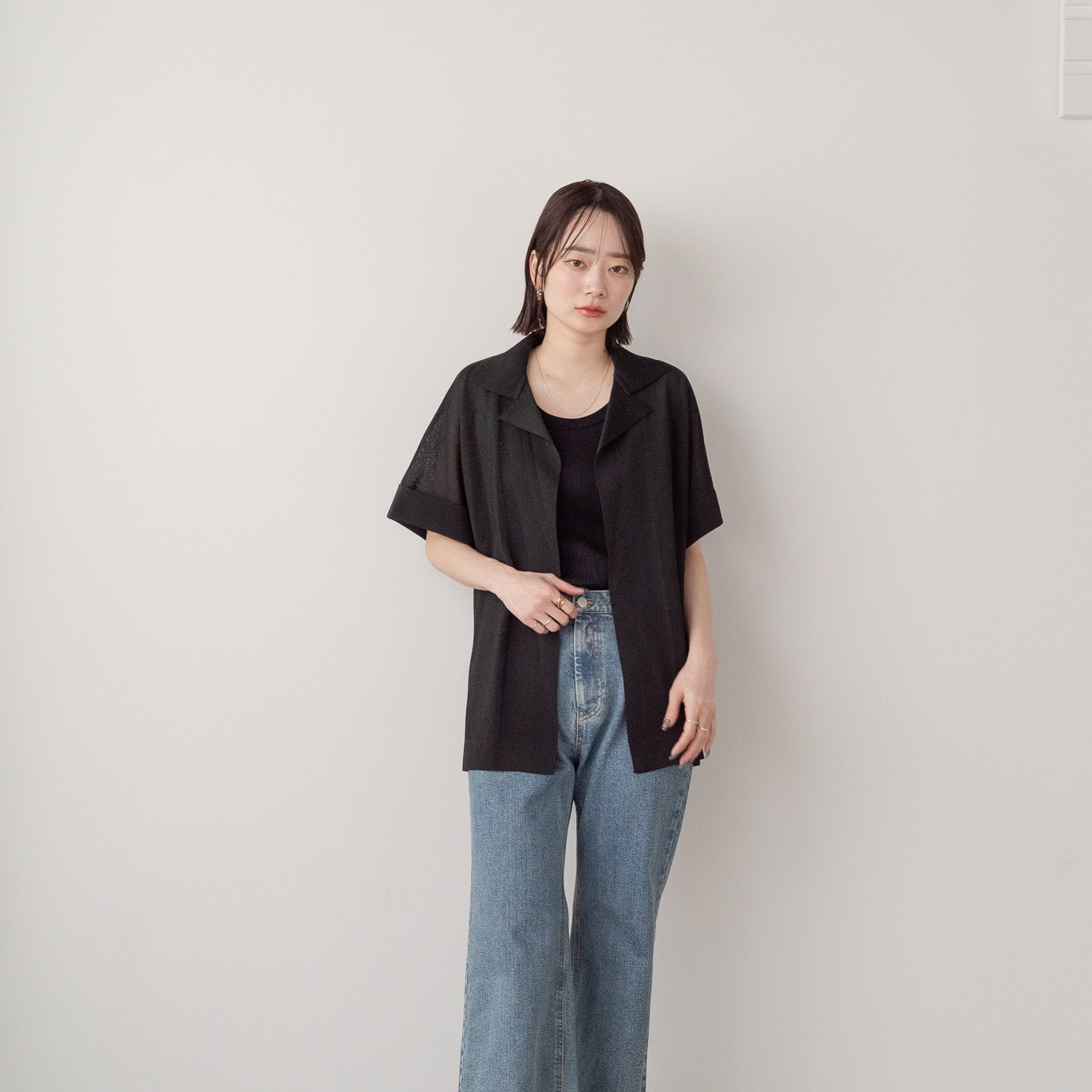 14G Sheer Lame Collar Vest
