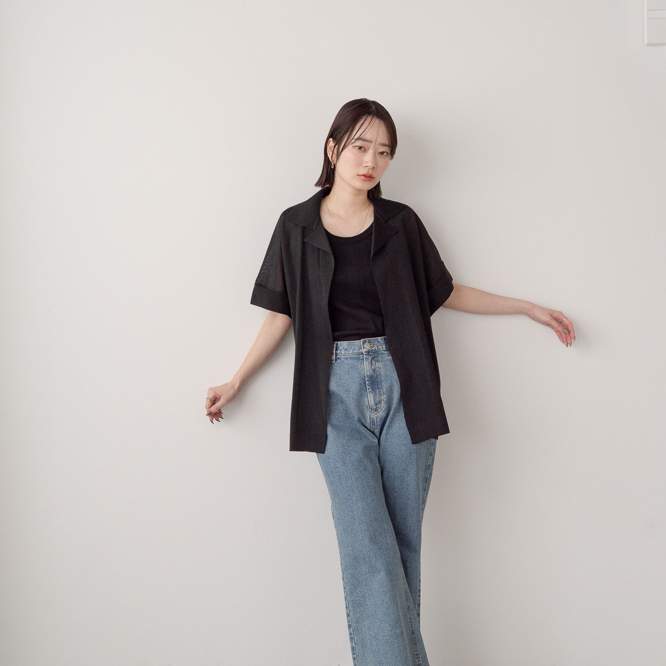 14G Sheer Lame Collar Vest