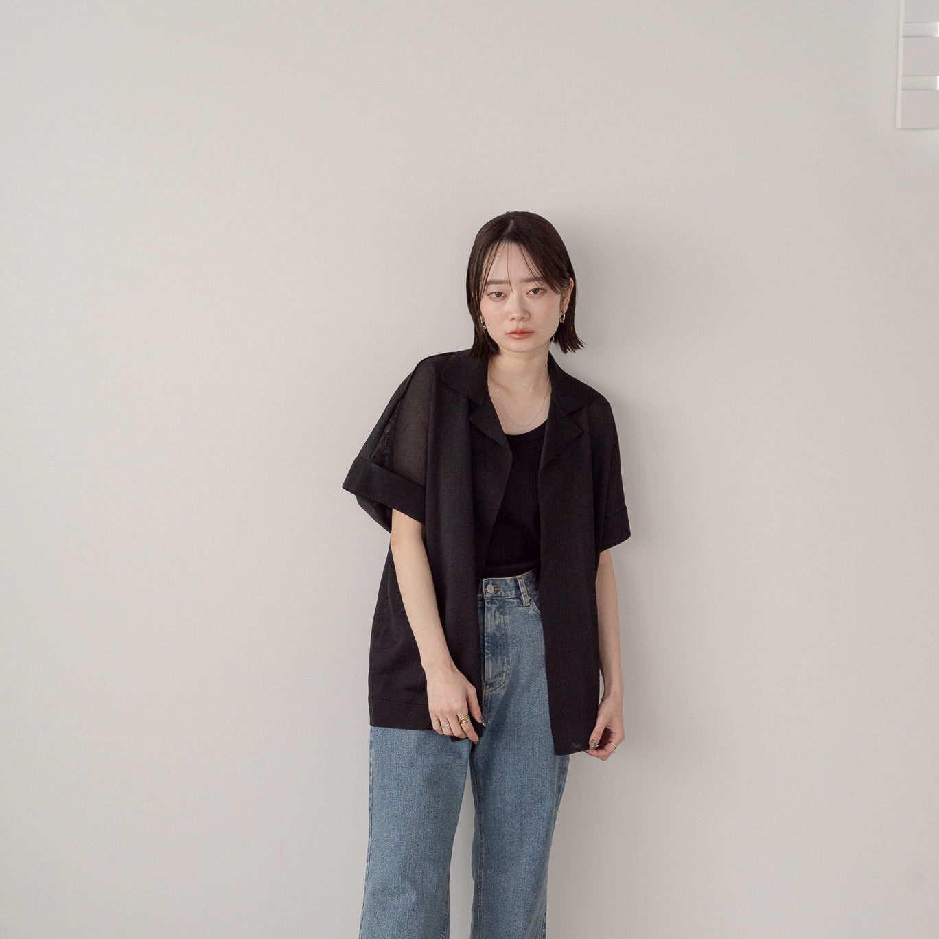 14G Sheer Lame Collar Vest