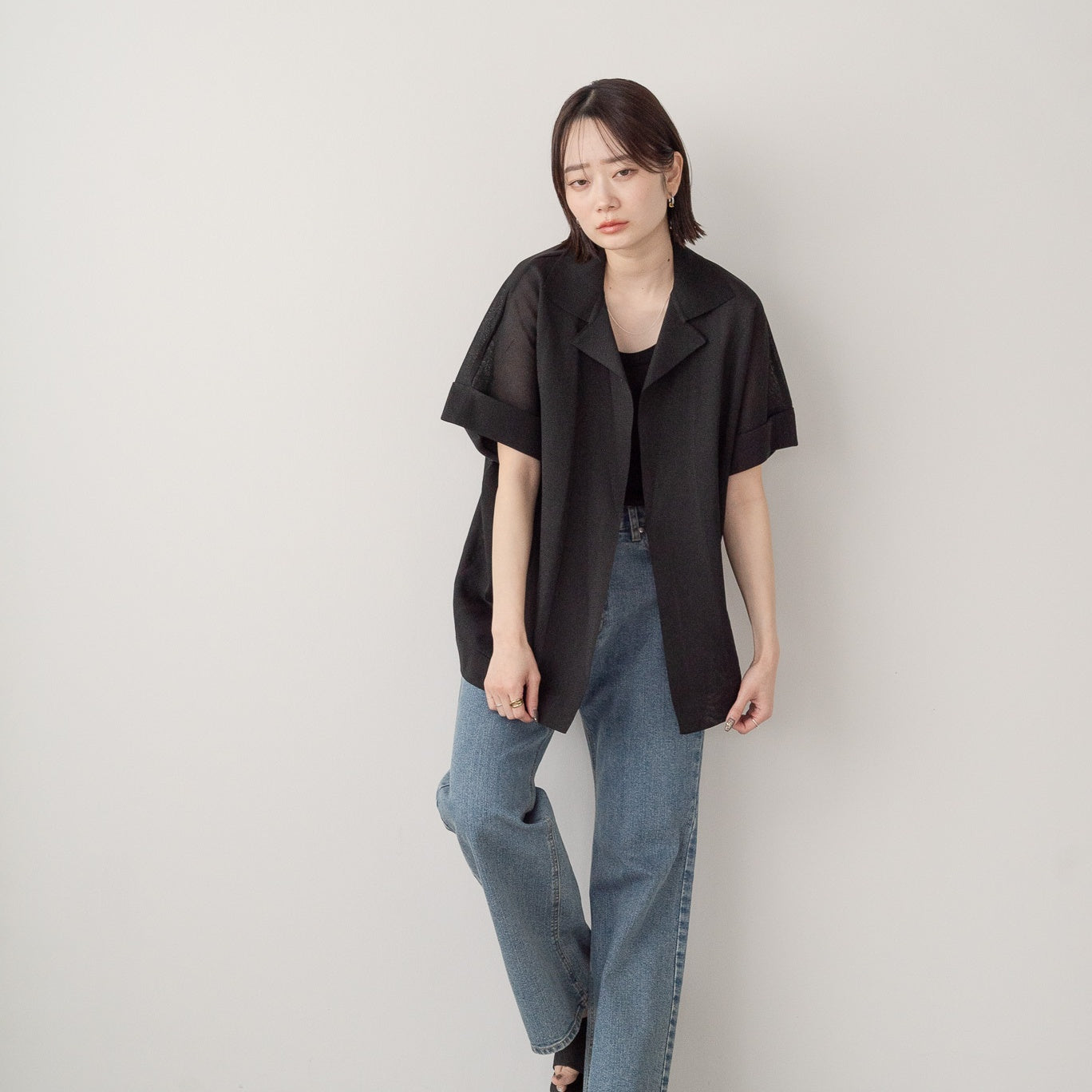 14G Sheer Lame Collar Vest