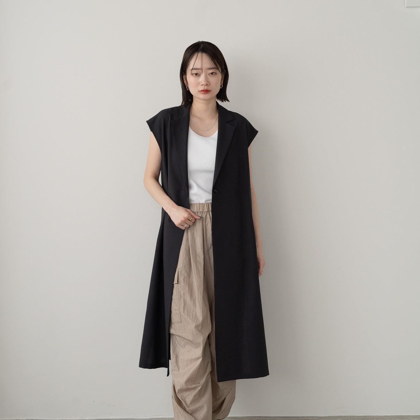 Chambray Polyester Gilet Vest