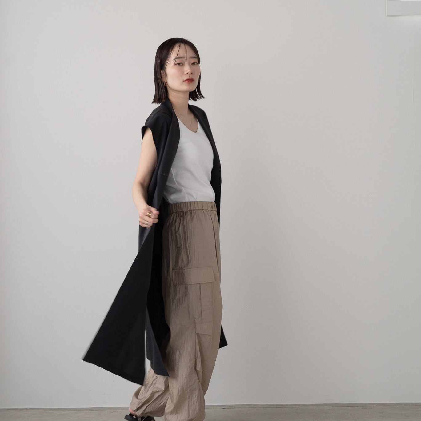 Chambray Polyester Gilet Vest