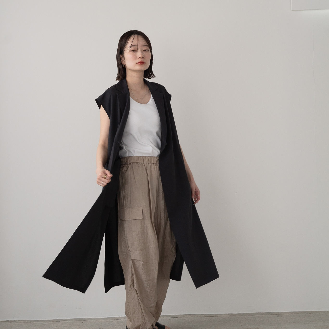 Chambray Polyester Gilet Vest