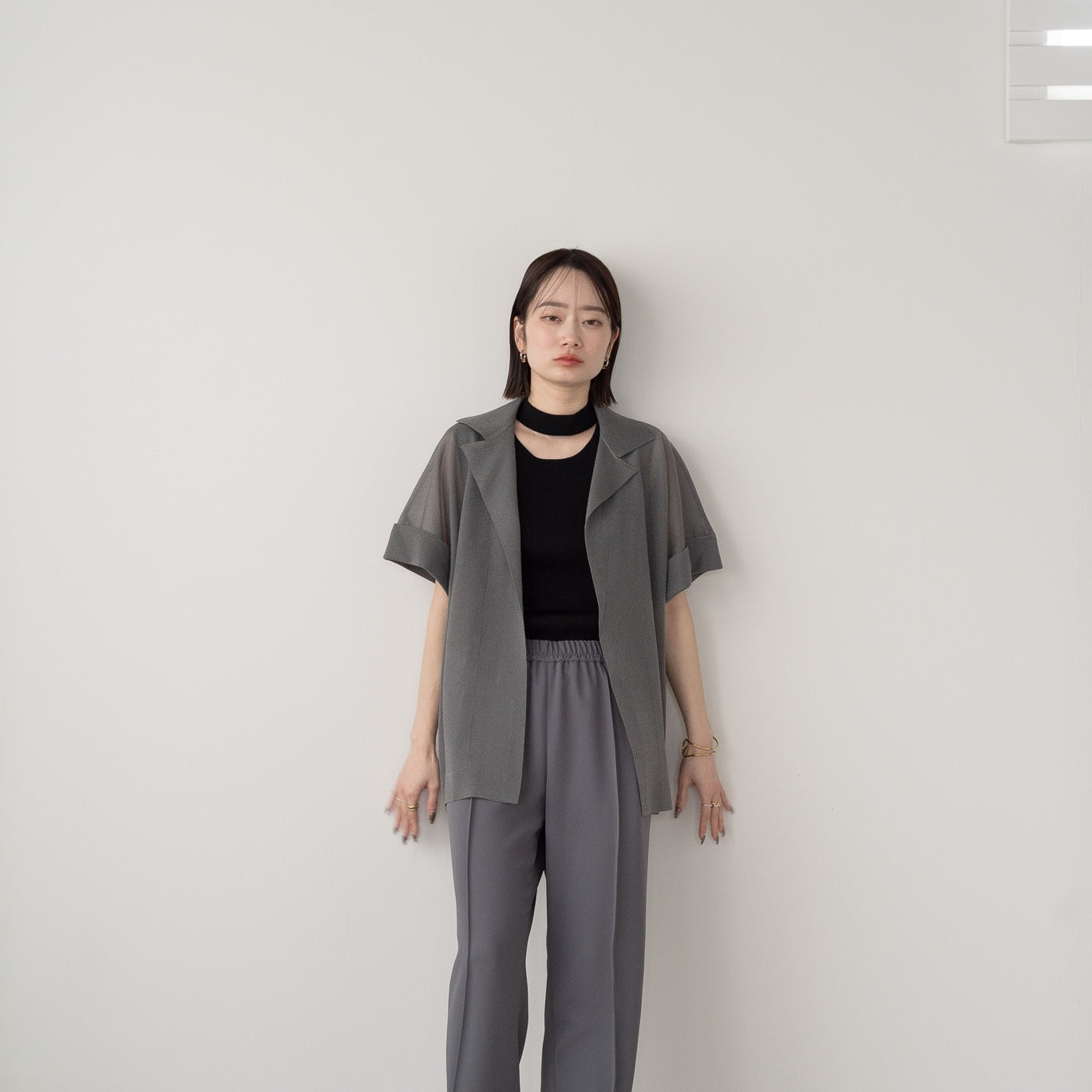 14G Sheer Lame Collar Vest