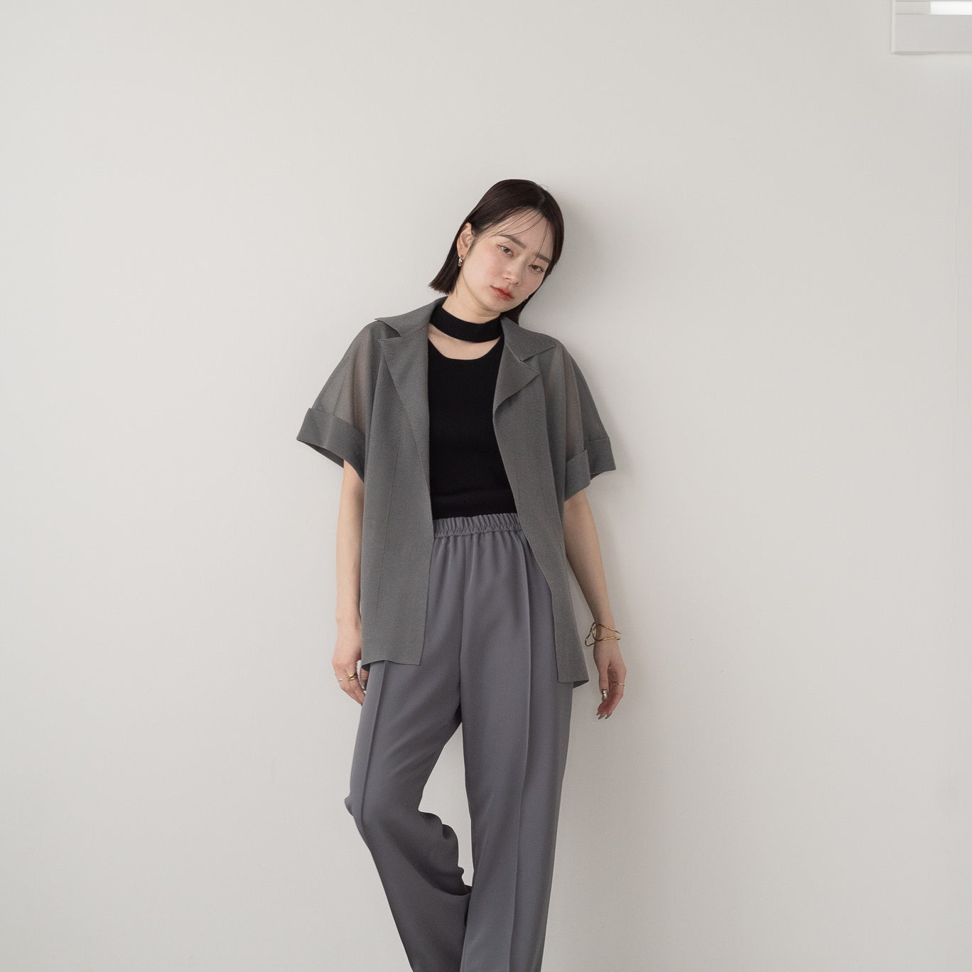 14G Sheer Lame Collar Vest