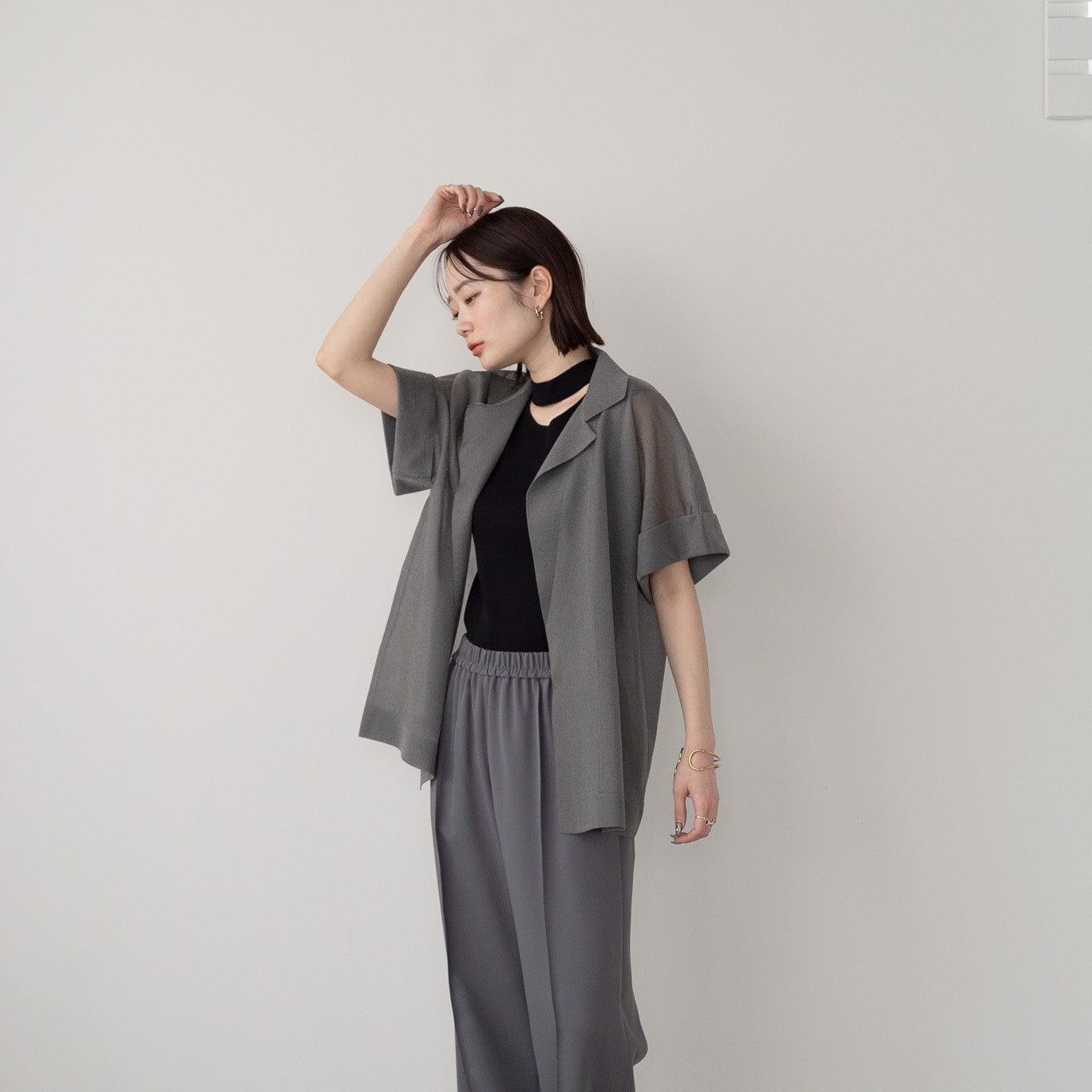 14G Sheer Lame Collar Vest