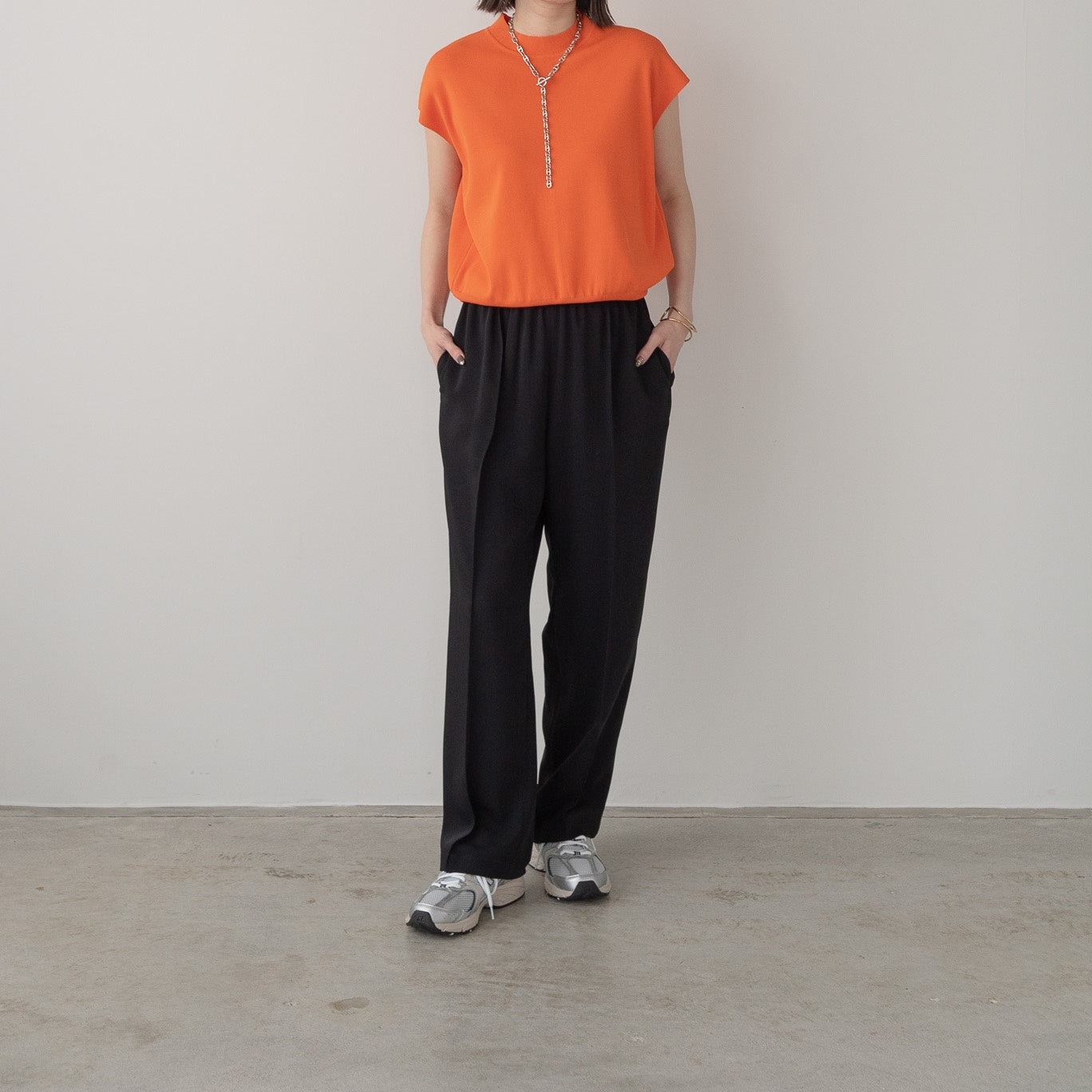 100% polyester double stretch pintuck pants