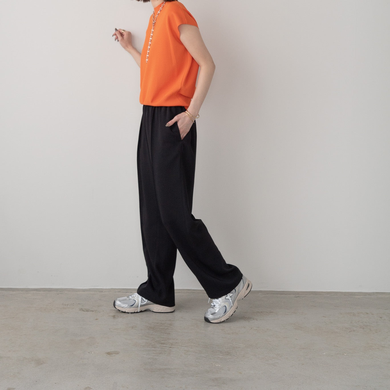 100% polyester double stretch pintuck pants