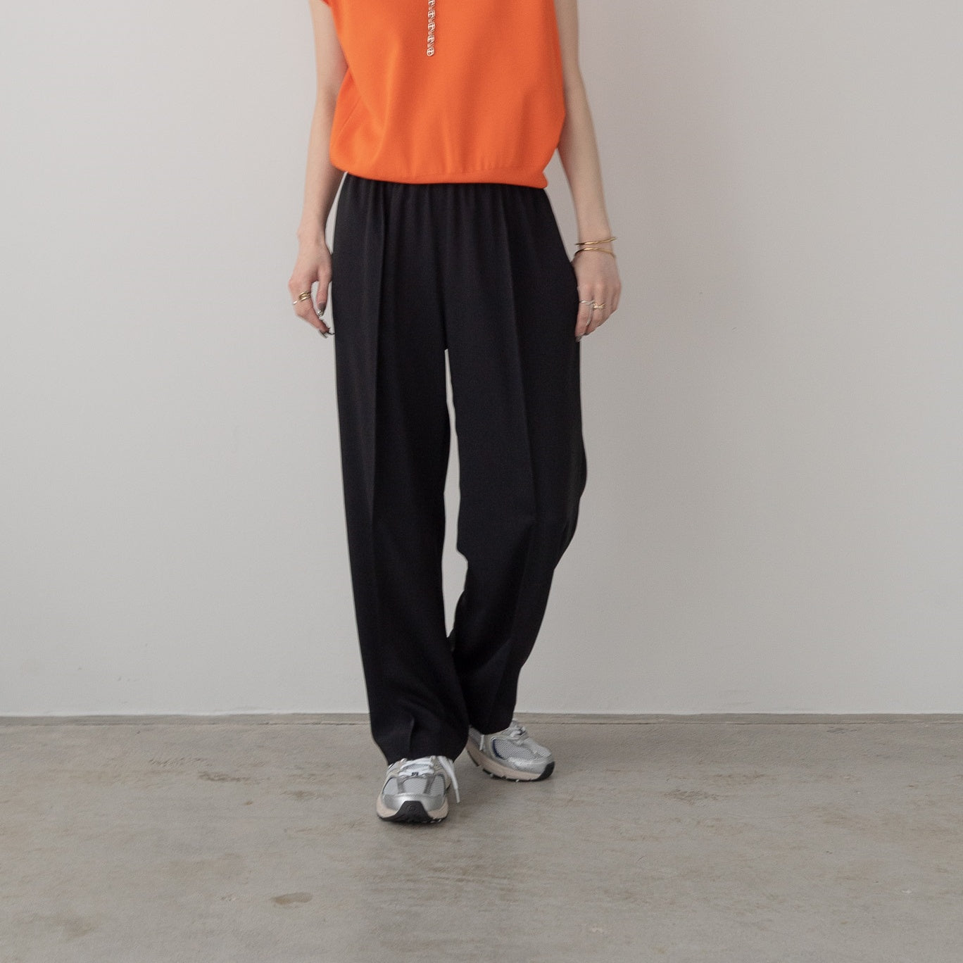 100% polyester double stretch pintuck pants