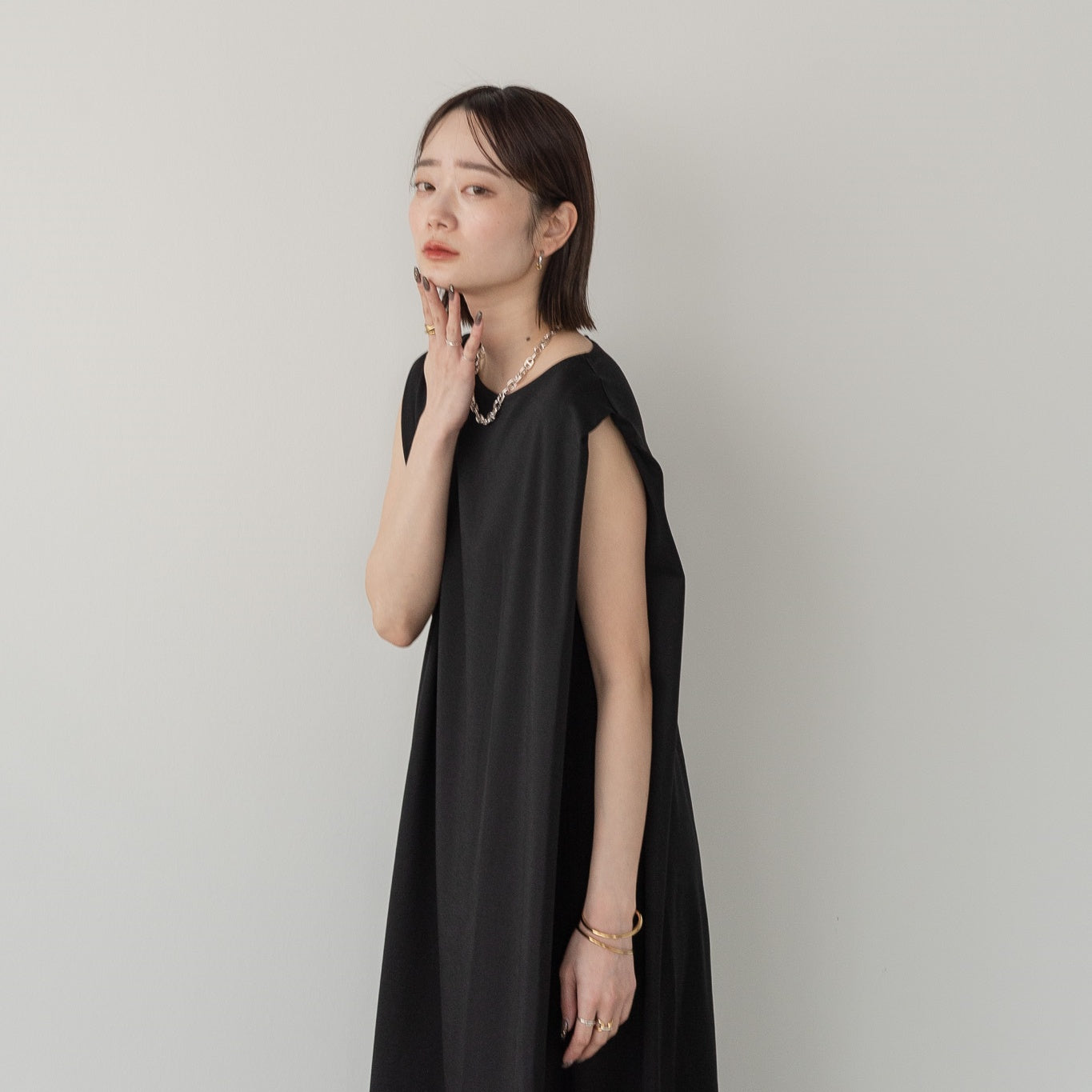 Pique Tucked Sleeve One-Piece