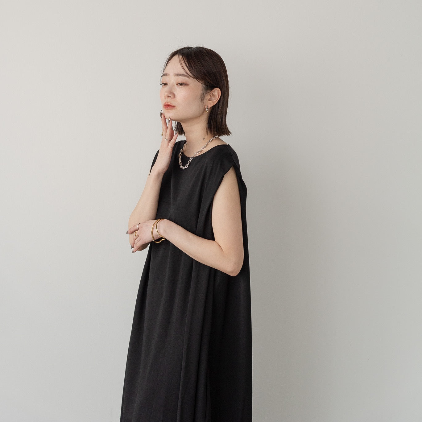 Pique Tucked Sleeve One-Piece
