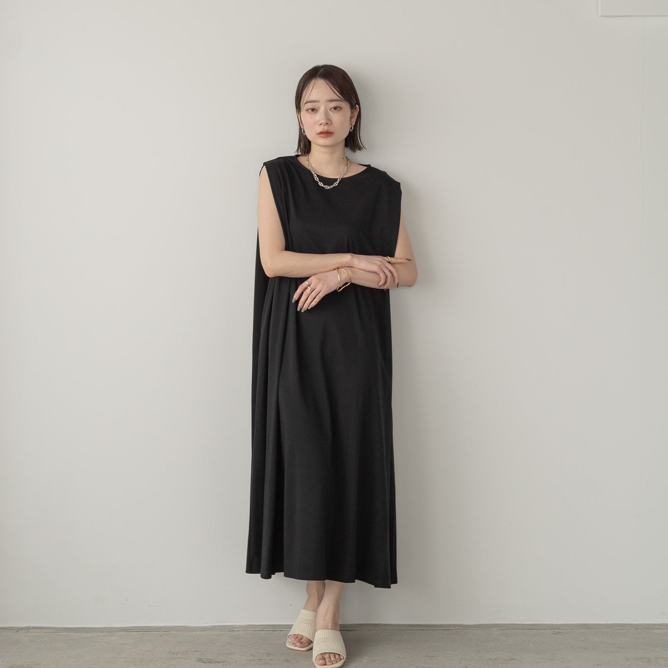Pique Tucked Sleeve One-Piece