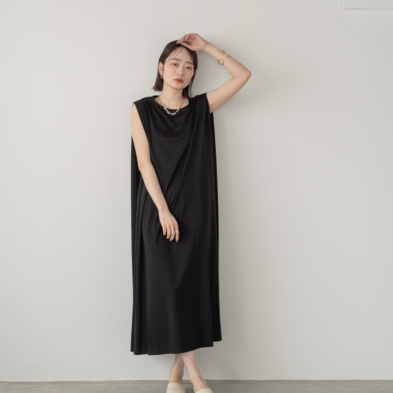 Pique Tucked Sleeve One-Piece