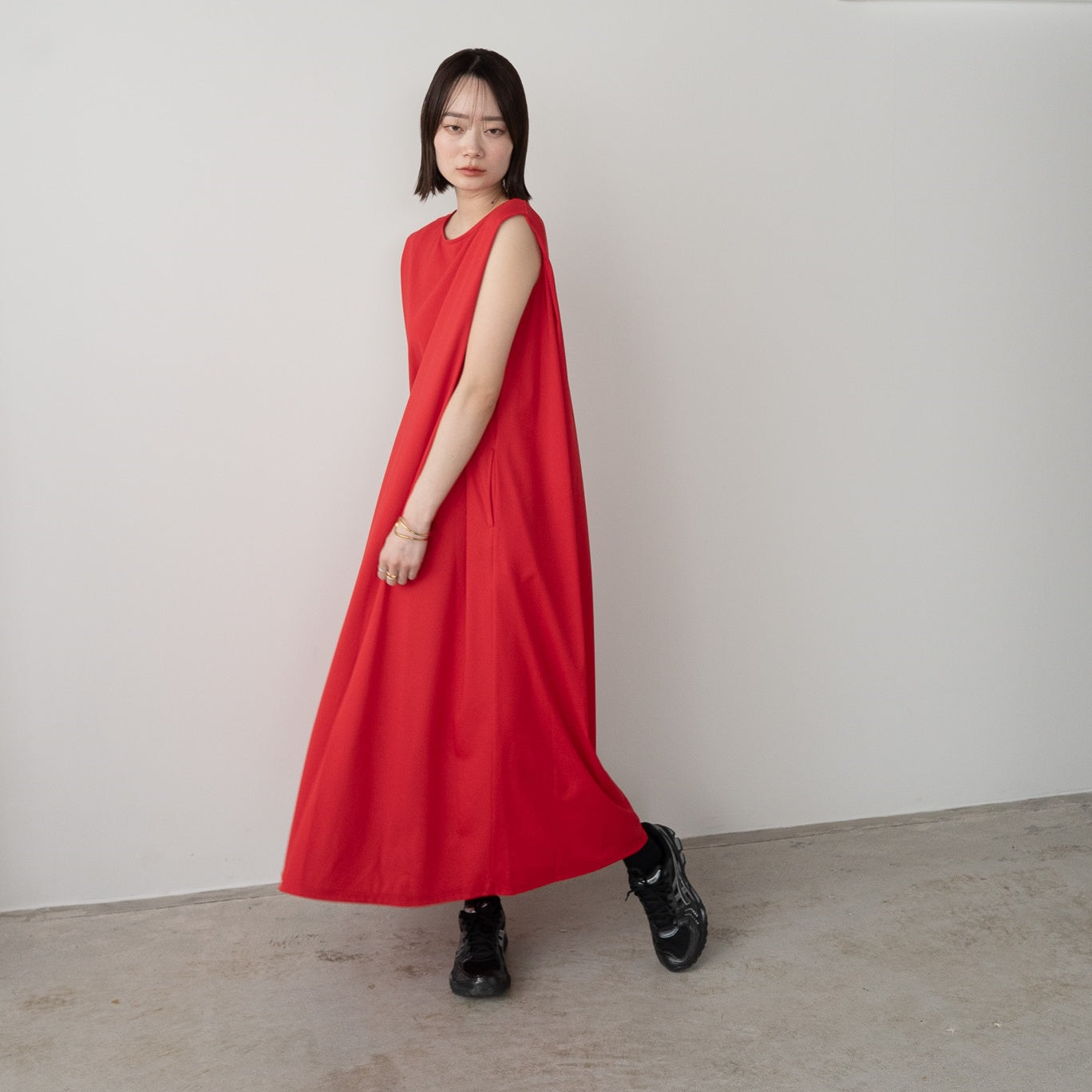 Pique Tucked Sleeve One-Piece