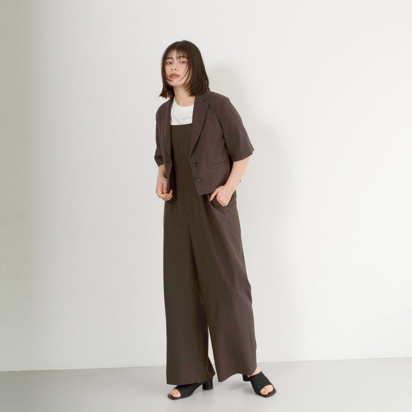 100% polyester twill fabric jumpsuit