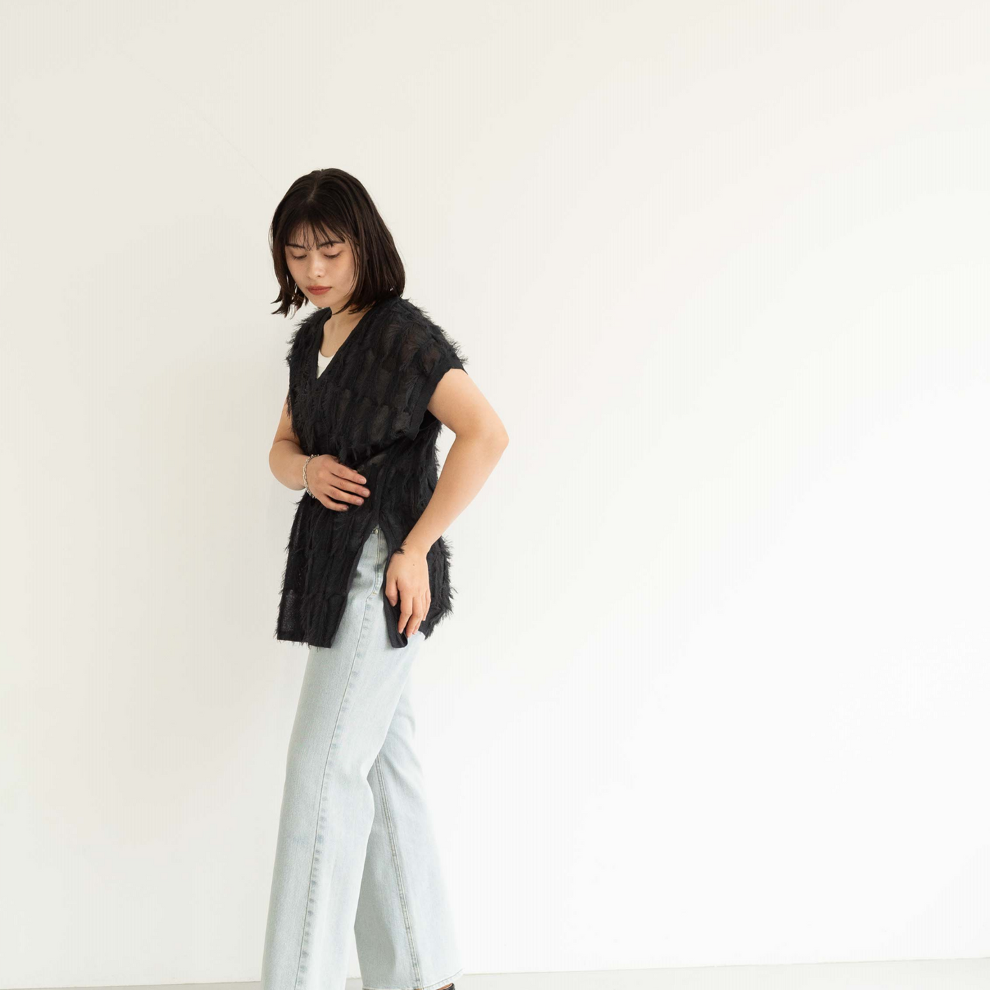 short tassel long vest