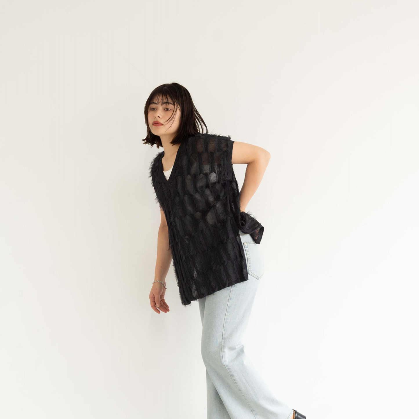 short tassel long vest