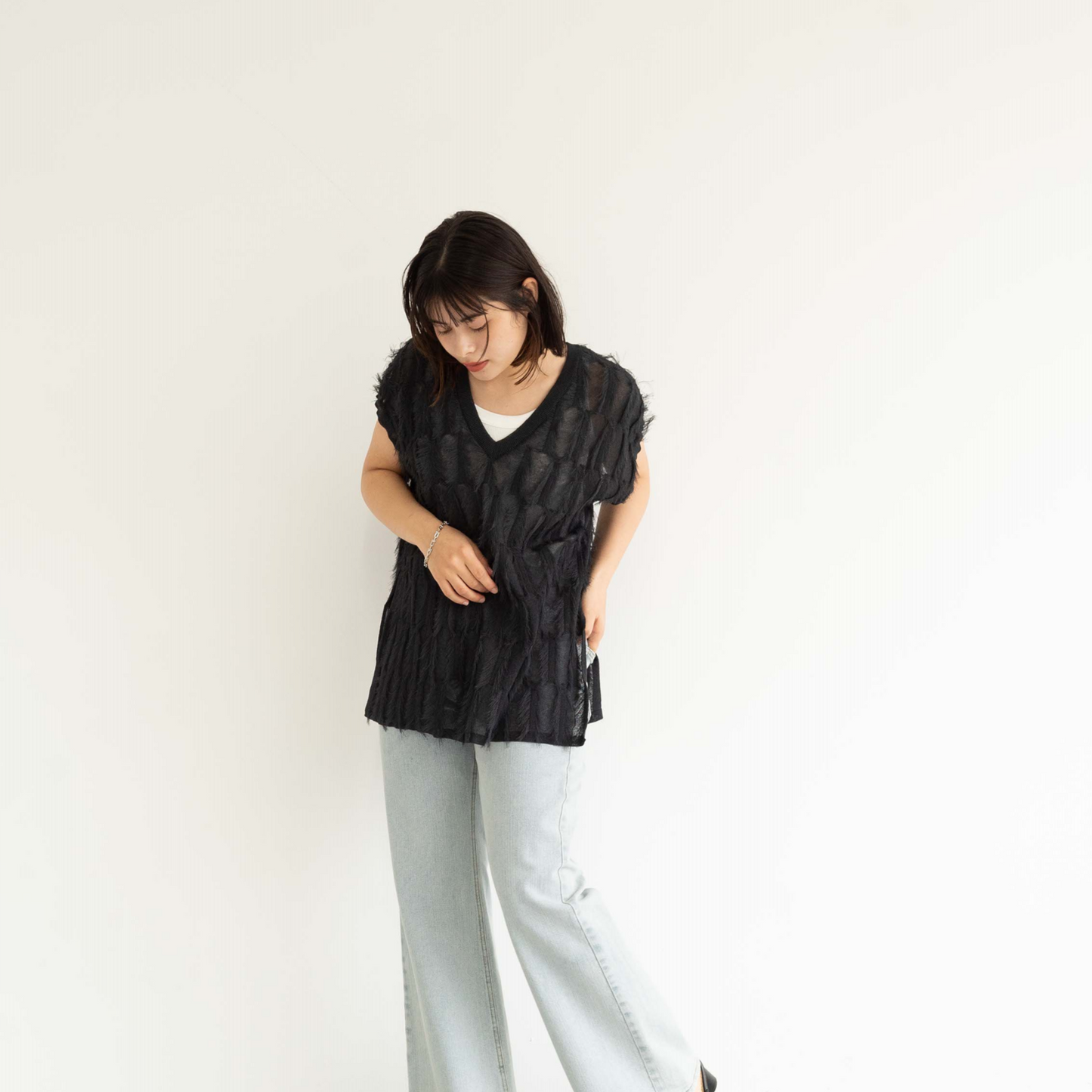 short tassel long vest