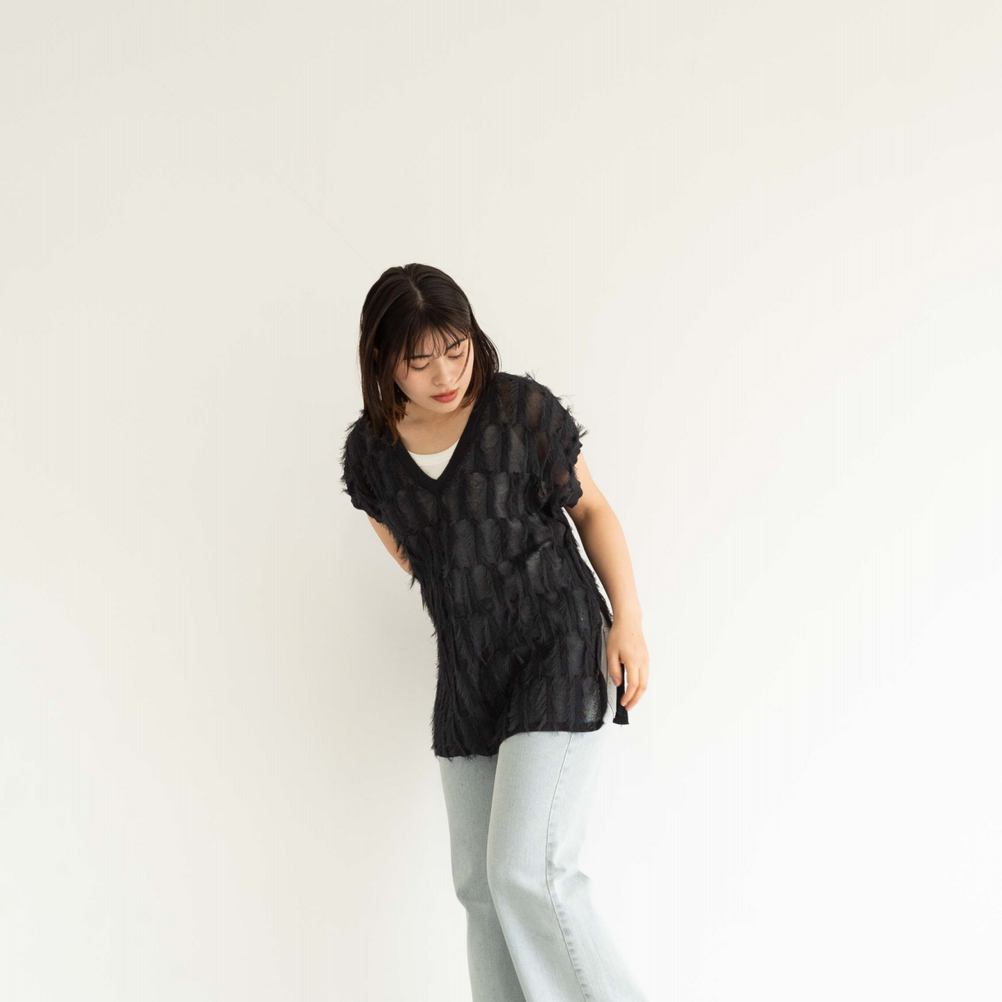 short tassel long vest