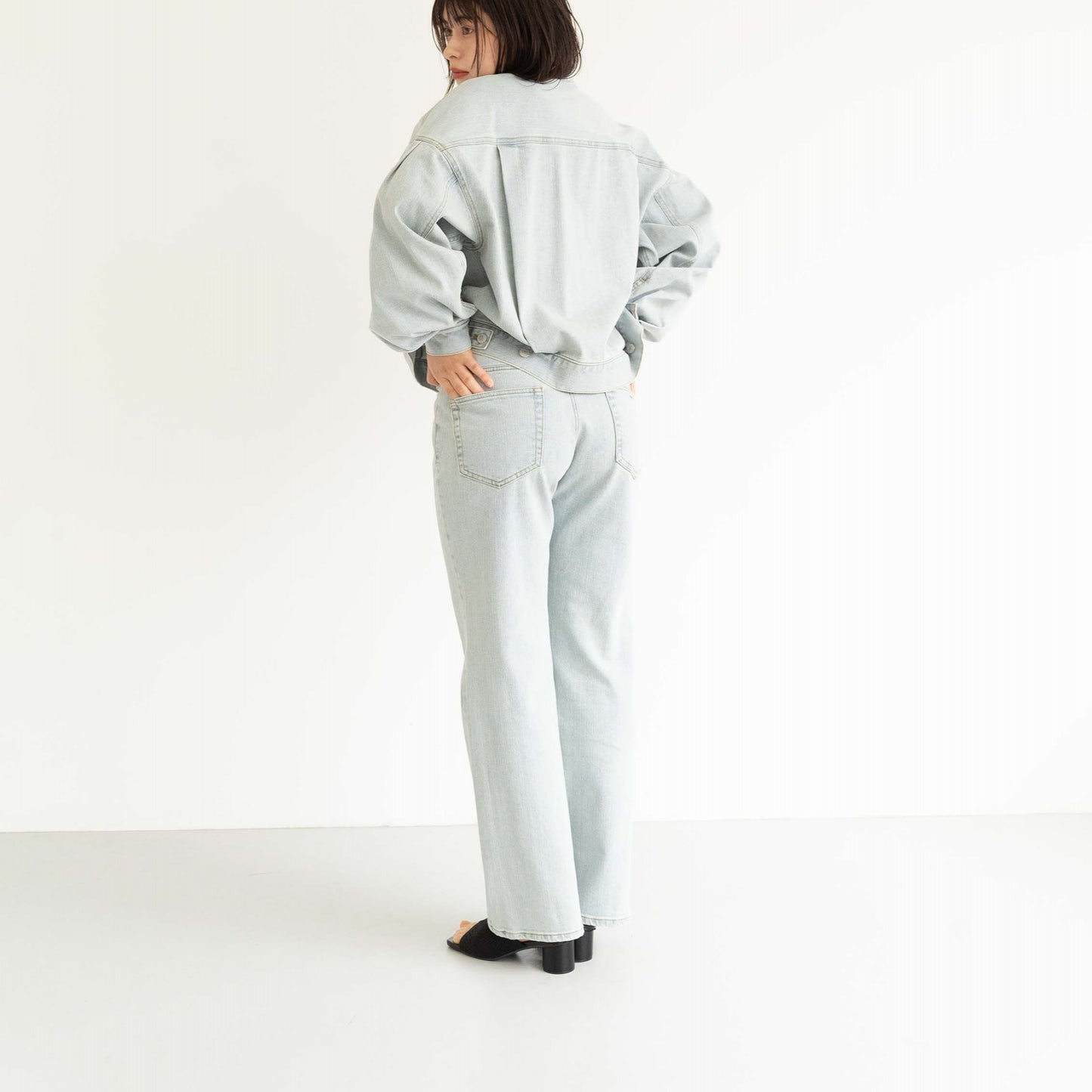 KAIHARA DENIM denim half flare pants