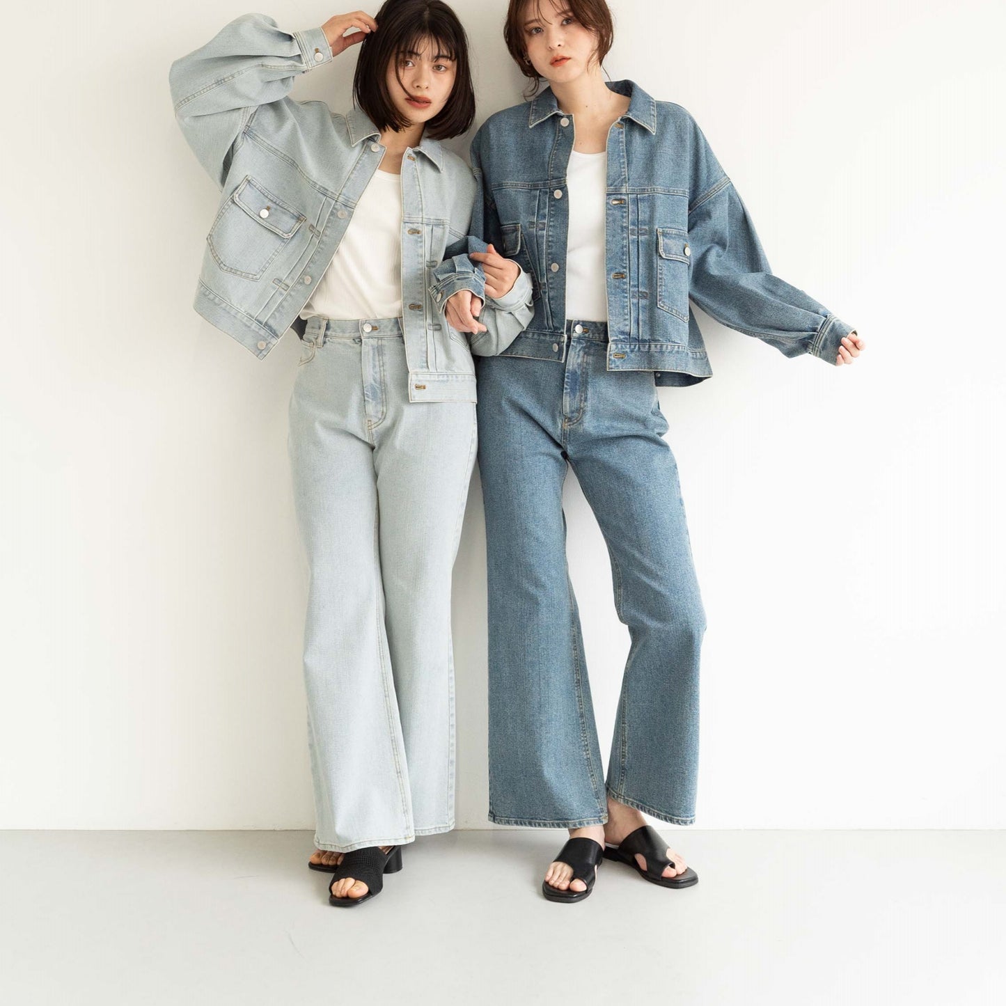 KAIHARA DENIM denim half flare pants