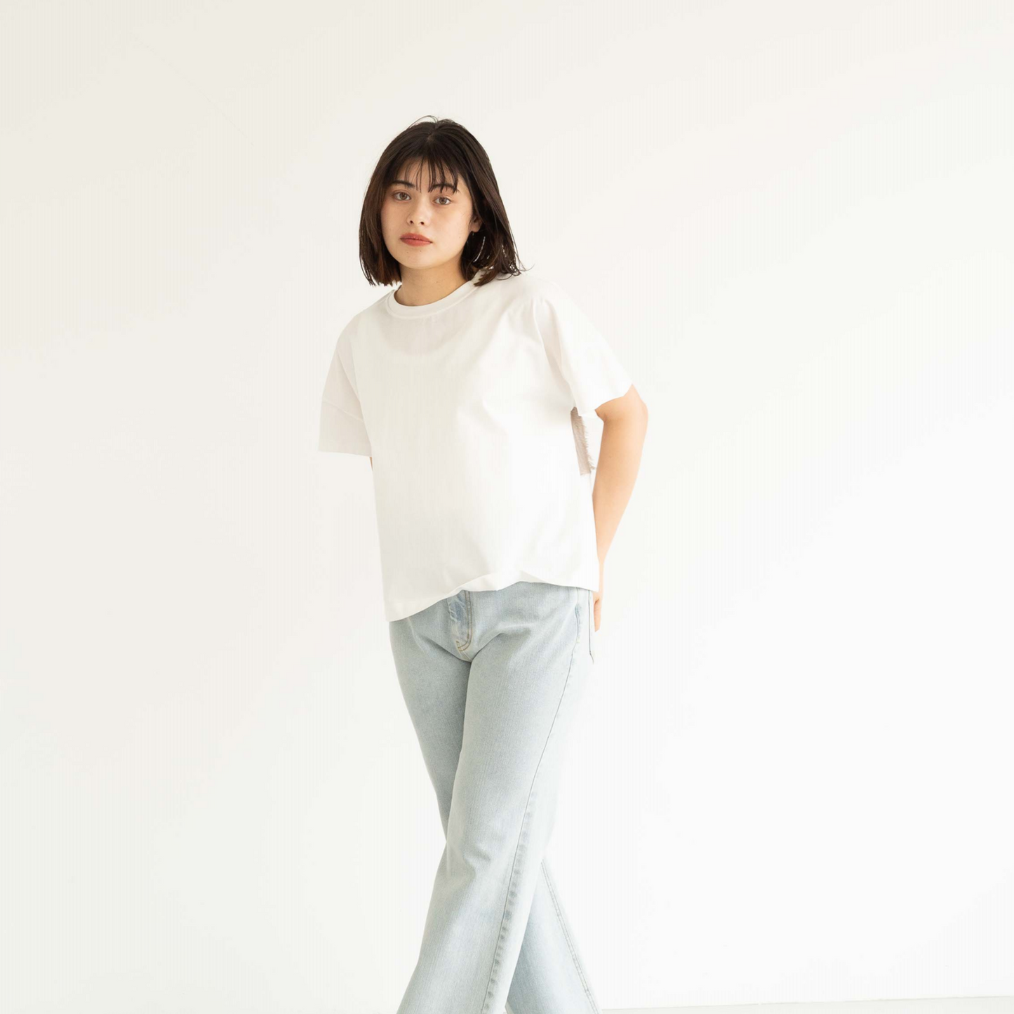 Frayed edge tassel splice T-shirt
