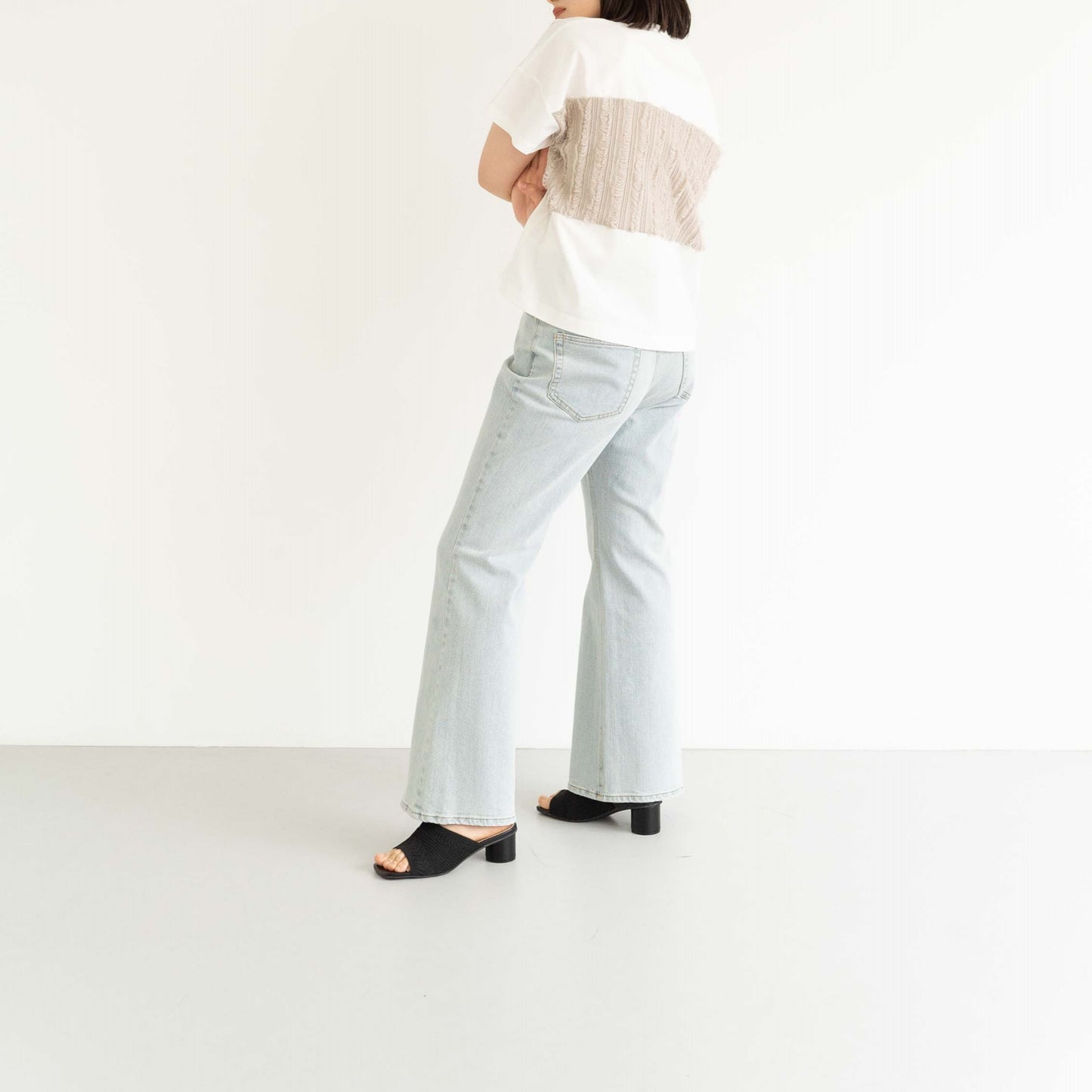 KAIHARA DENIM denim half flare pants