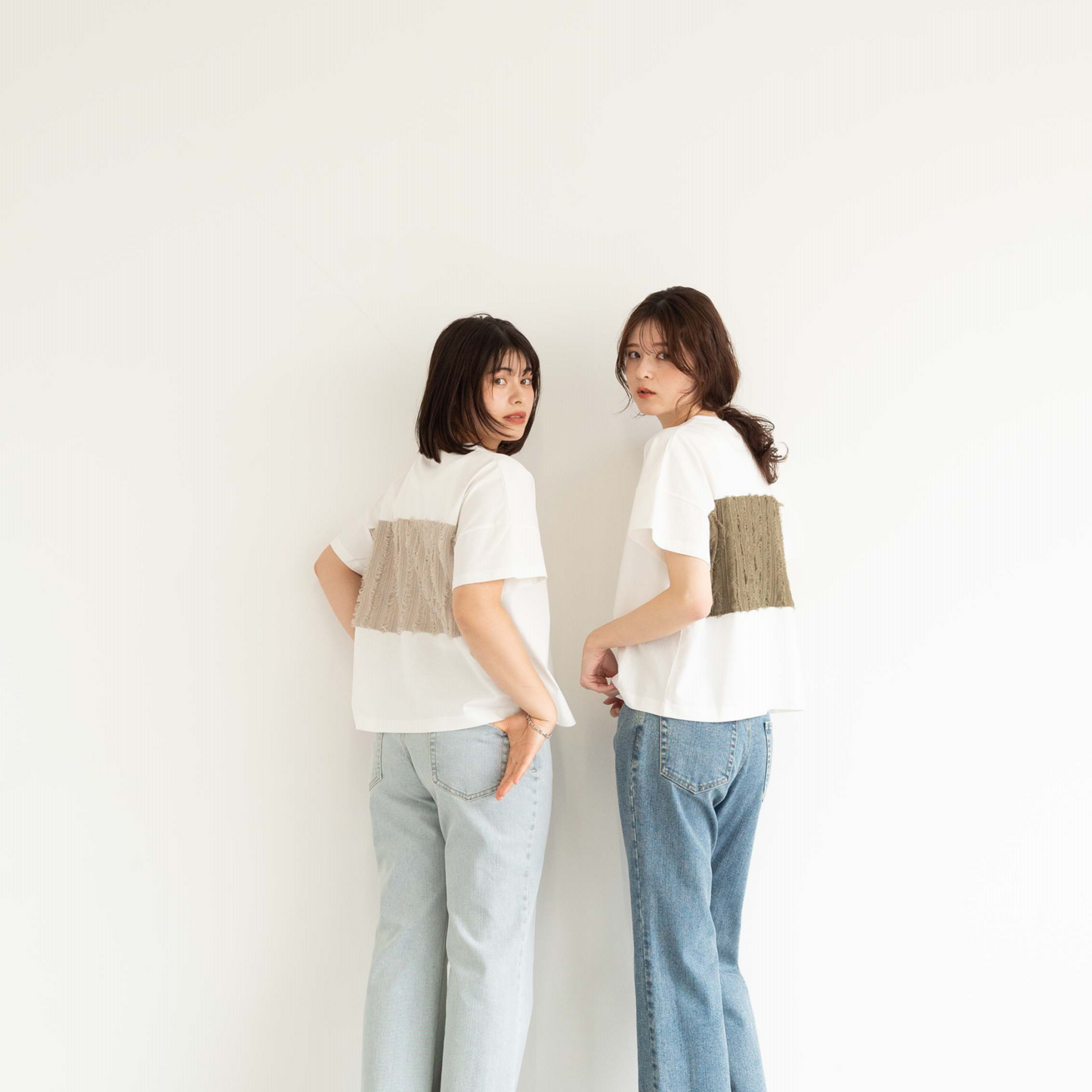 Frayed edge tassel splice T-shirt