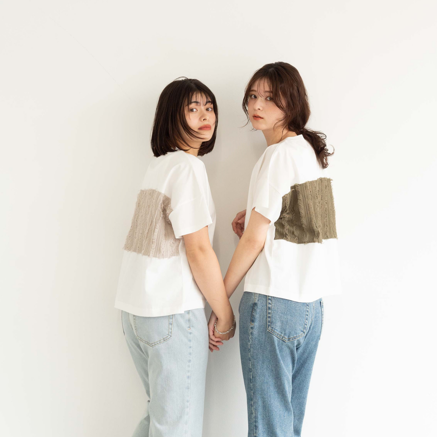 Frayed edge tassel splice T-shirt