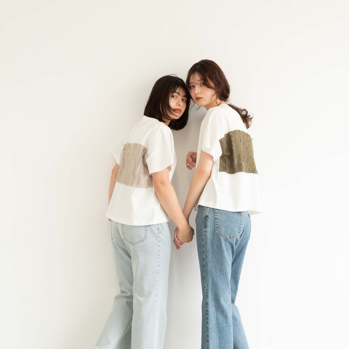 Frayed edge tassel splice T-shirt