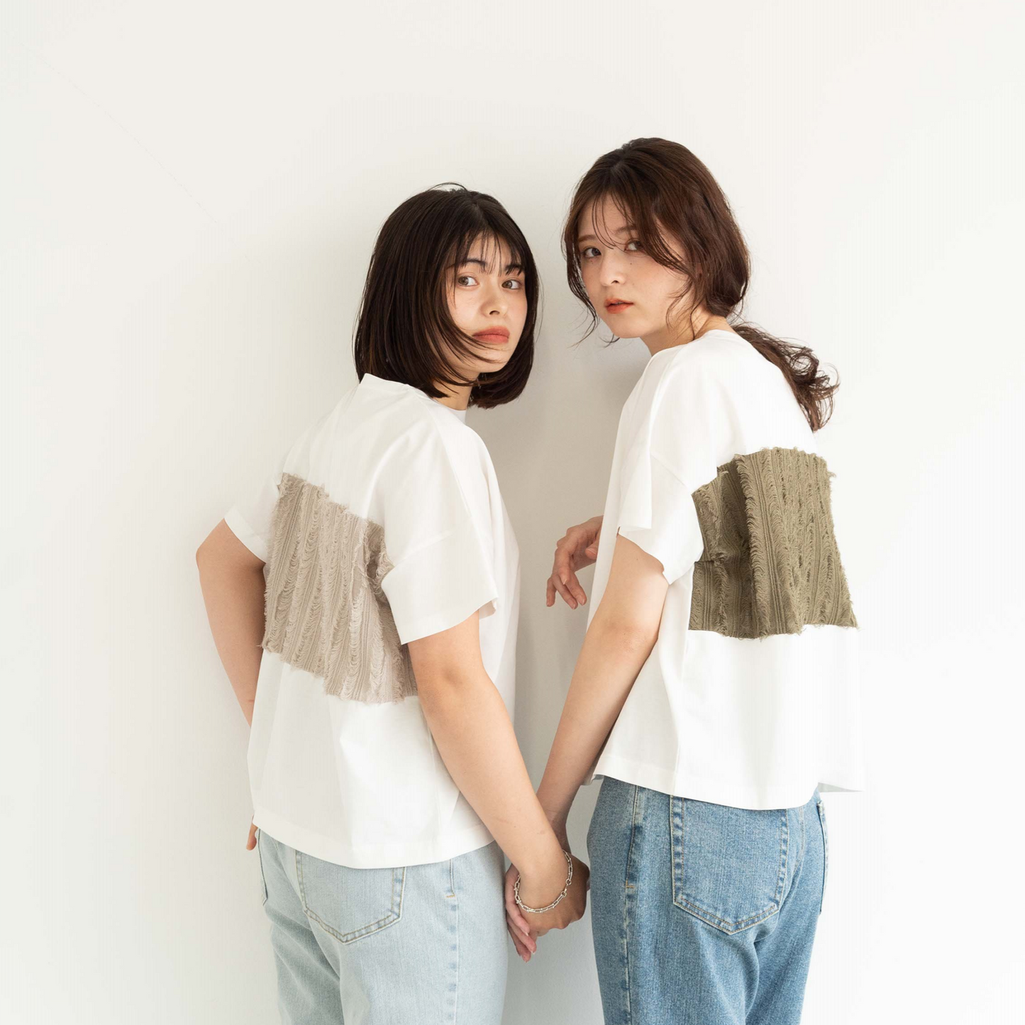Frayed edge tassel splice T-shirt