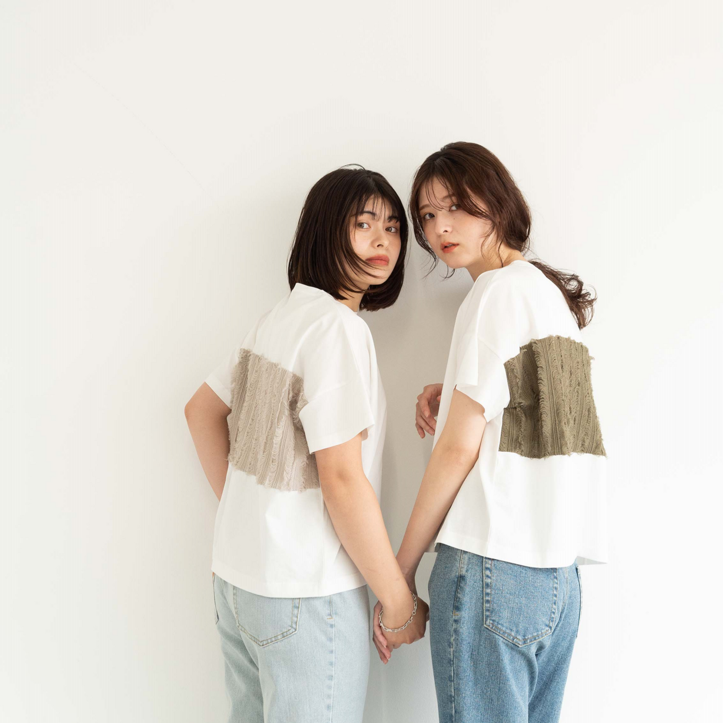 Frayed edge tassel splice T-shirt