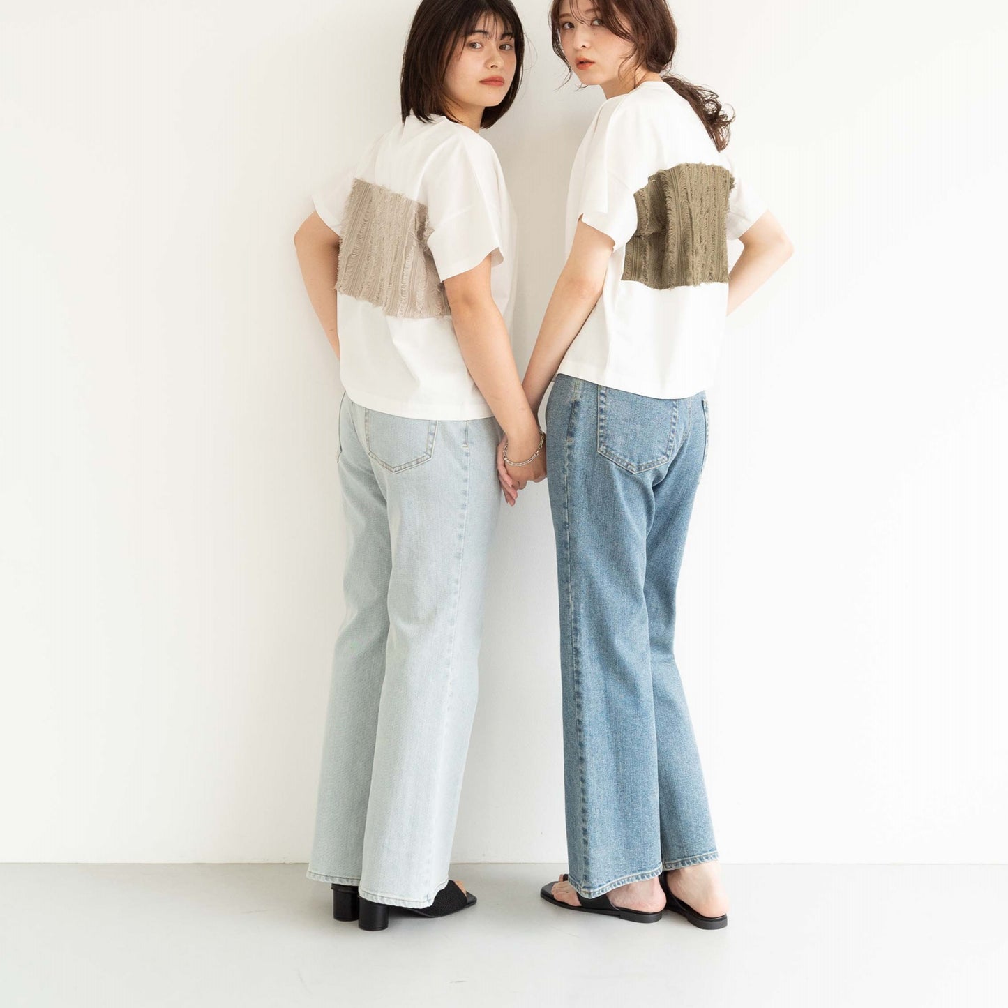 KAIHARA DENIM denim half flare pants