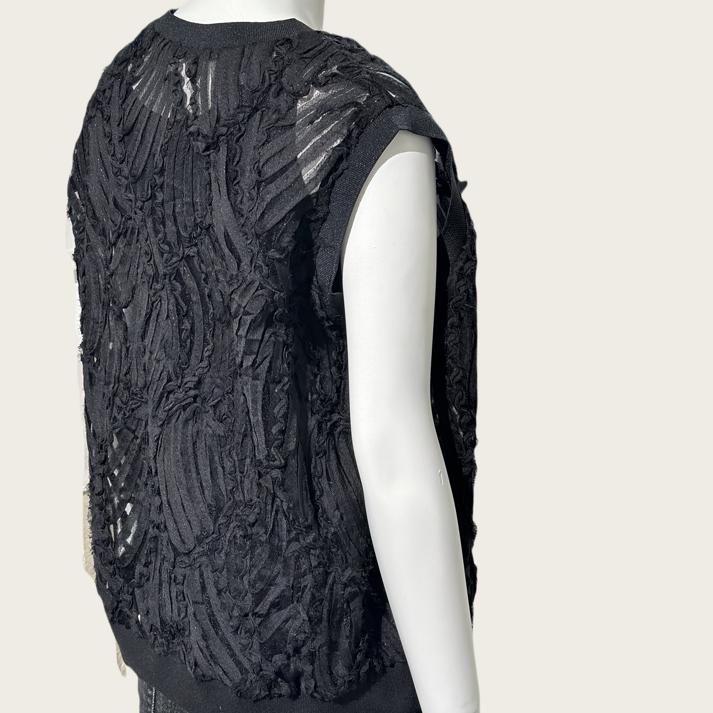 Feather-shape Lace Panel Pullover Vest