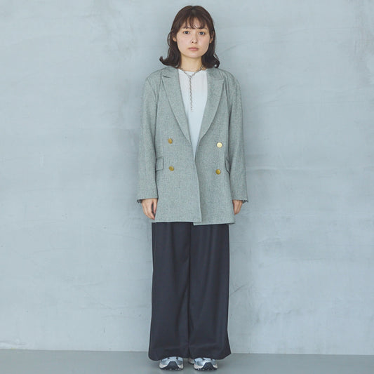 Polyester Stretch Double-Breasted Jacket